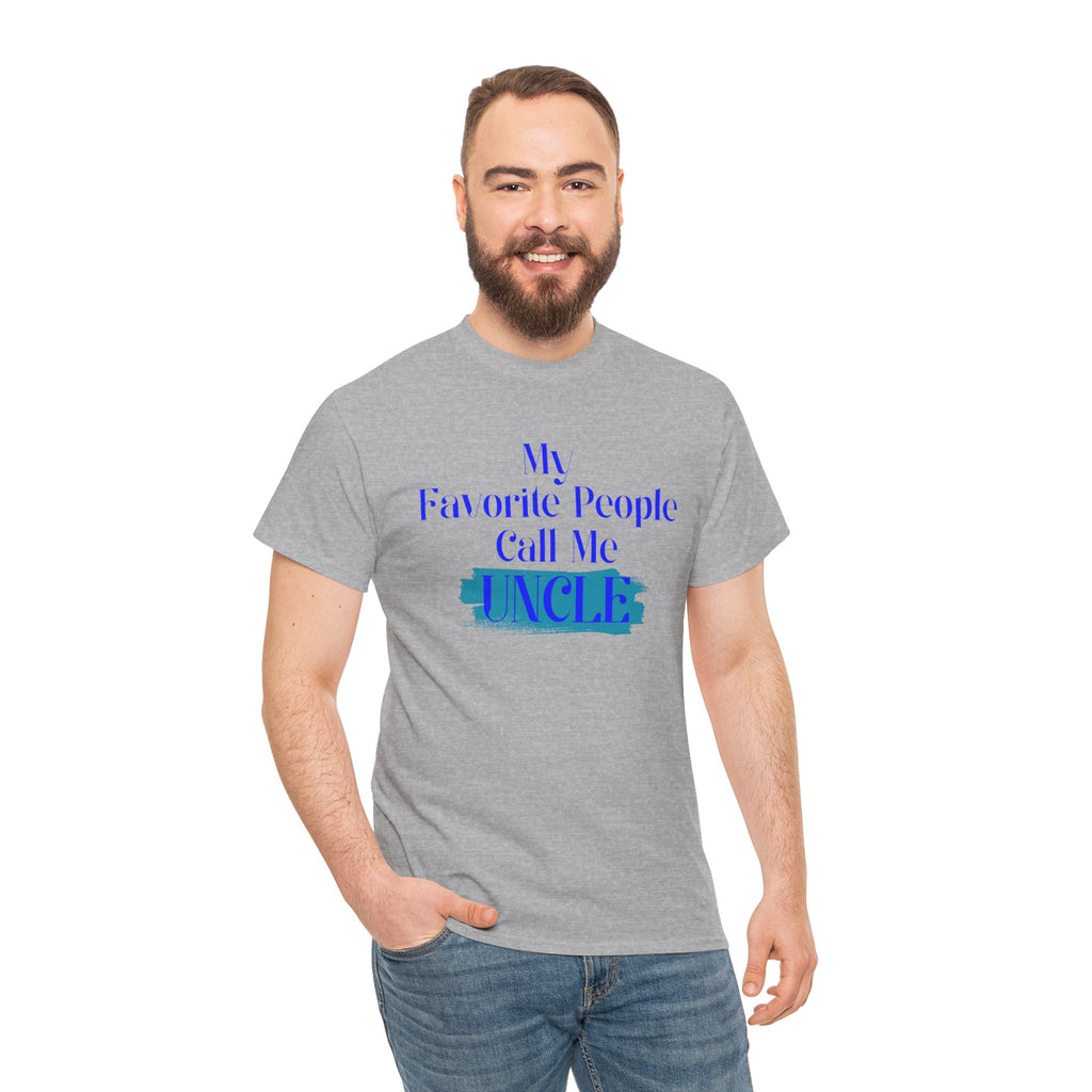 Uncle T‑Shirt — "My Favorite People Call Me UNCLE" Blue Brushstroke Tee