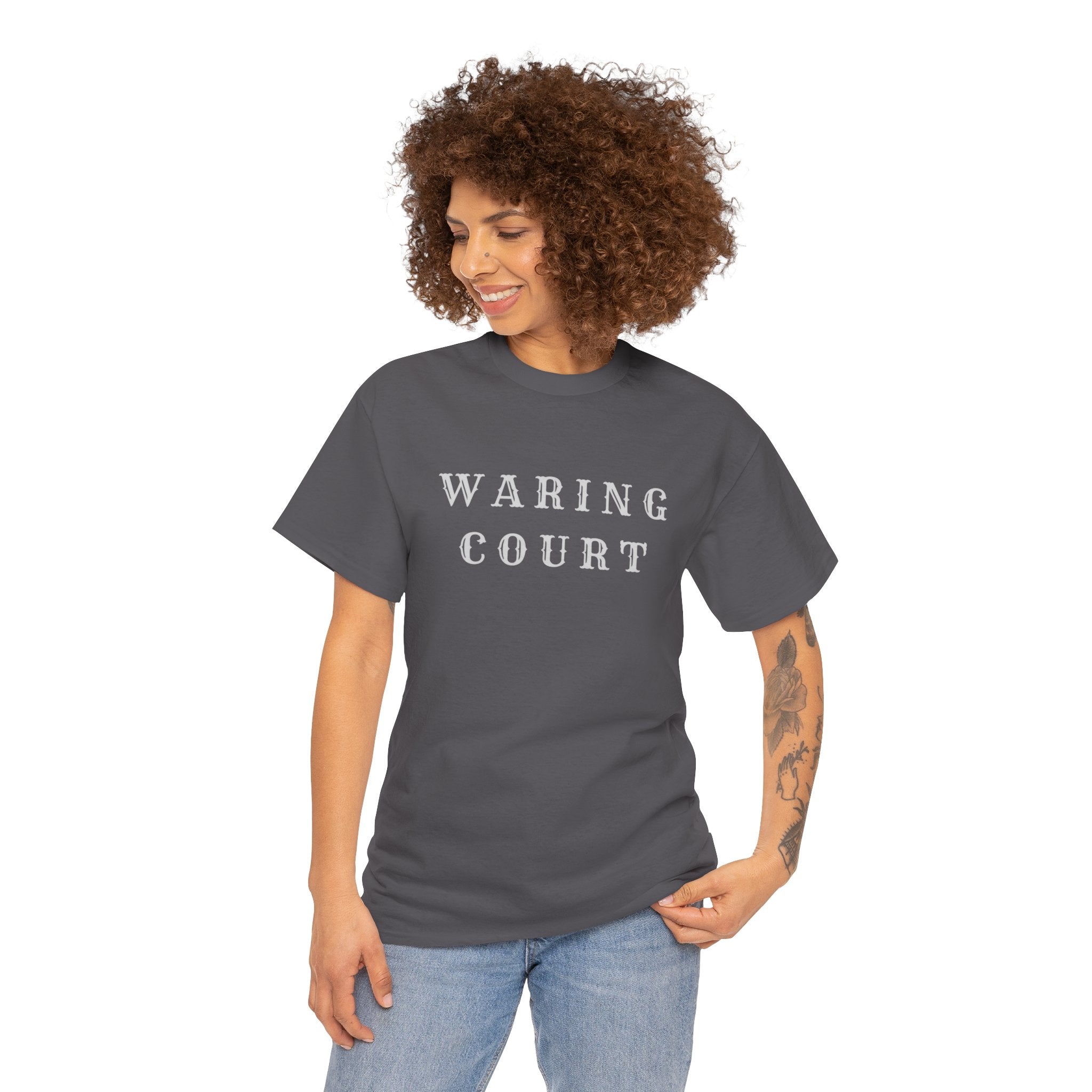 Waring Court Vintage-Style T-Shirt — Minimal Text Graphic Tee