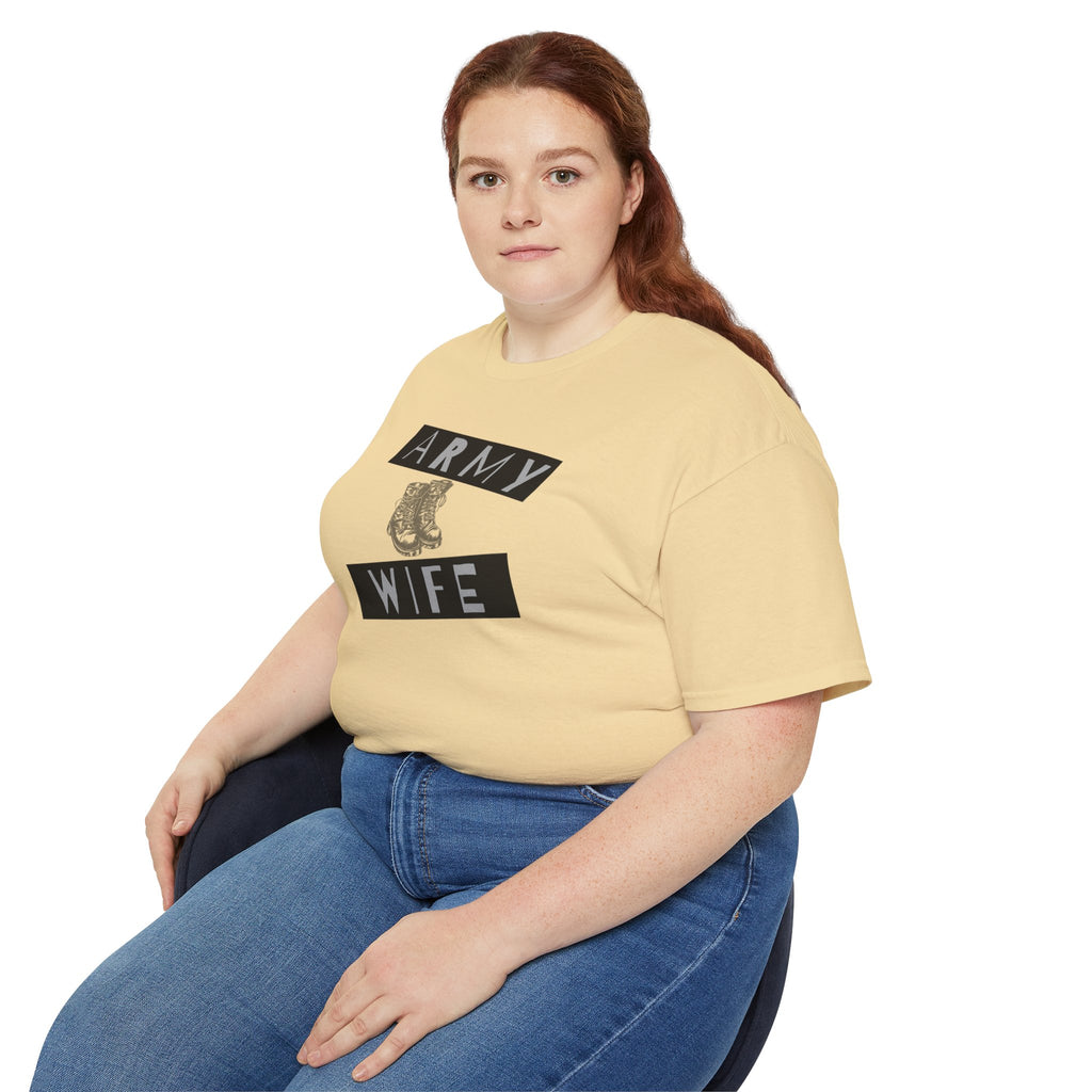 Army Wife T‑Shirt — Military Wife Tee with Combat Boot Graphic