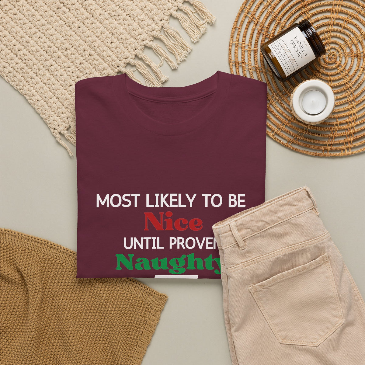 Most Likely to Be Nice Until Proven Naughty Christmas T-Shirt