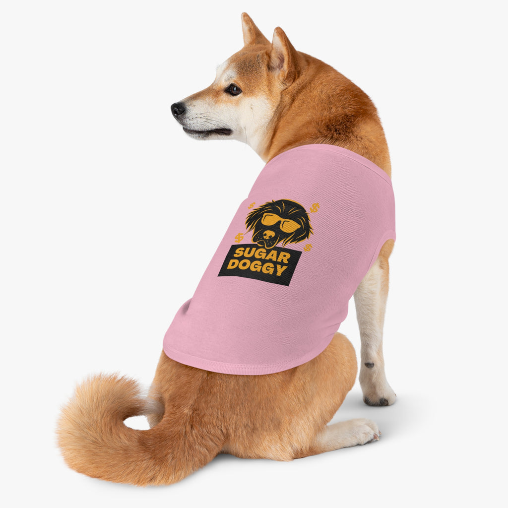 Sugar Doggy Pet Tank Top — Funny Dog Tee with Sunglasses & Dollar Sign Design