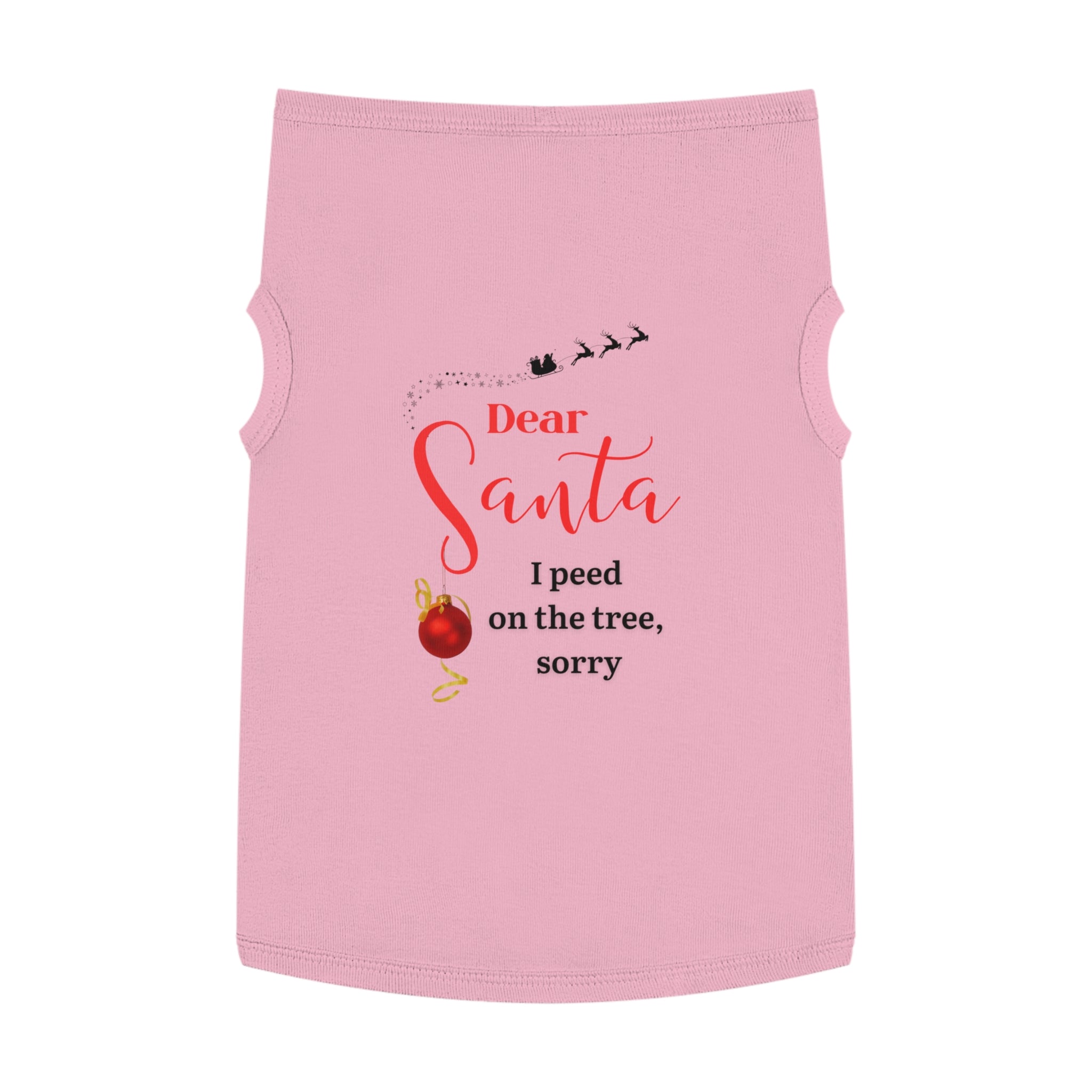 Peed on tree, Santa Paws Pet Tank Top, Christmas Pet Shirt, Funny Holiday Dog Outfit, Pet Apparel, Festive Dog Tank