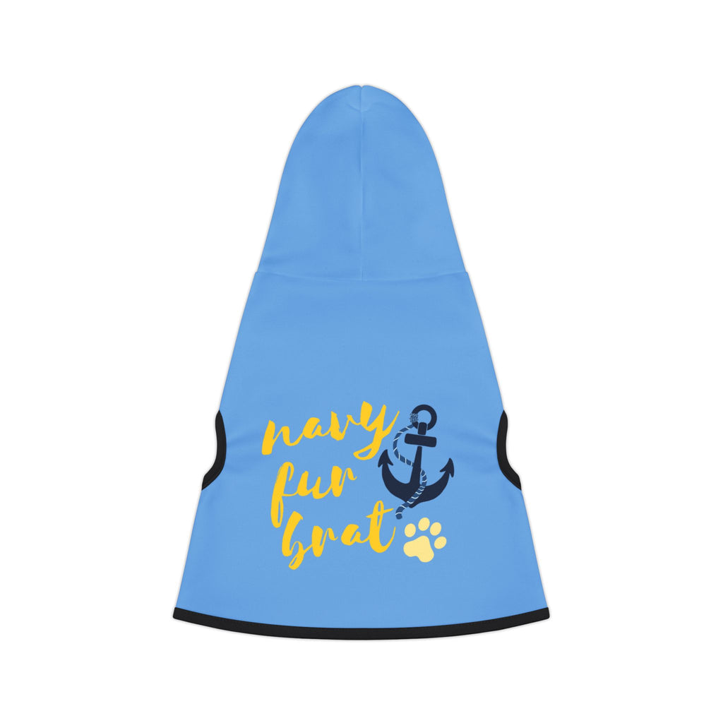 Navy Fur Boat Pet Hoodie — Nautical Anchor Dog & Cat Hoodie