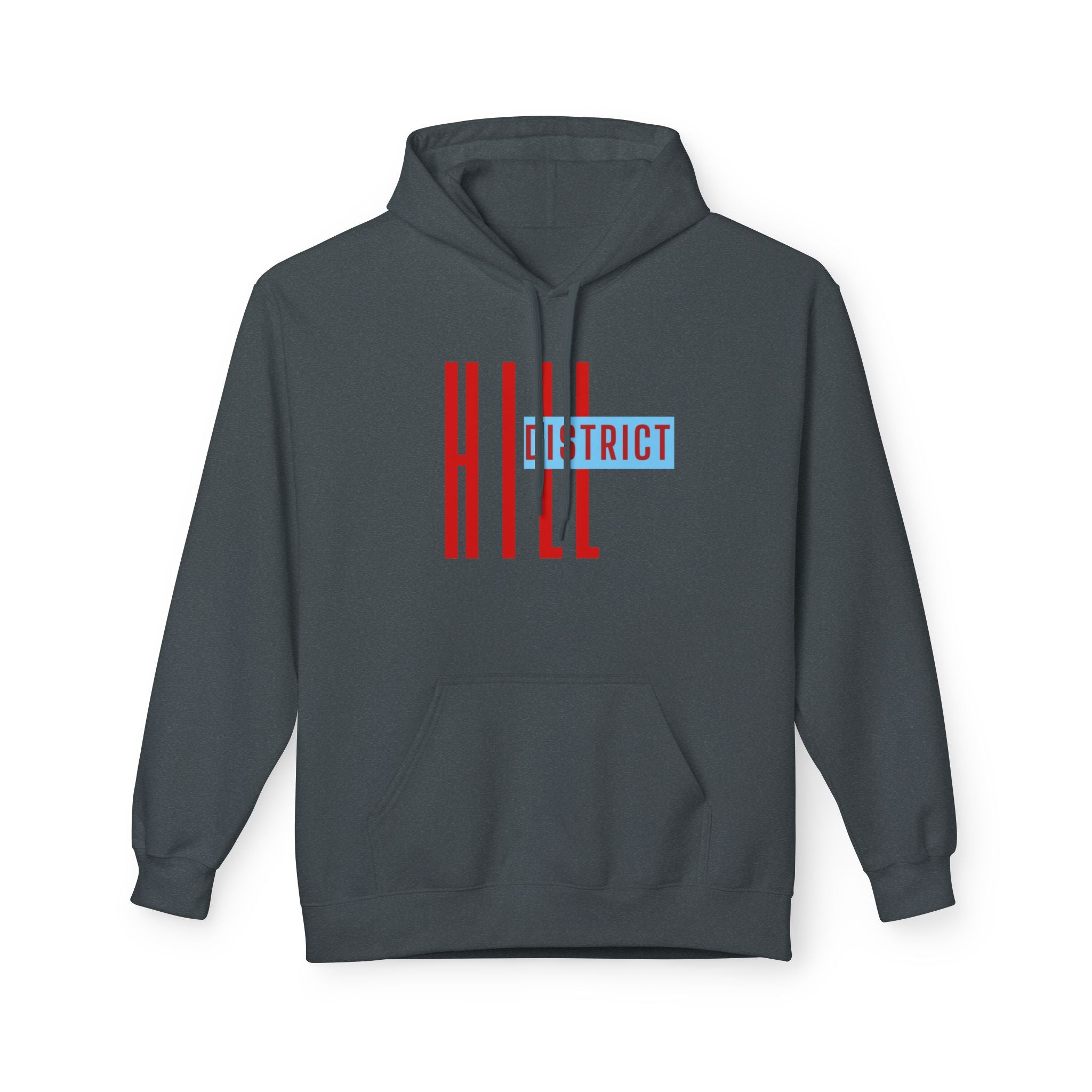 HILL District Hoodie — Retro Red & Blue 'HILL' Streetwear Pullover