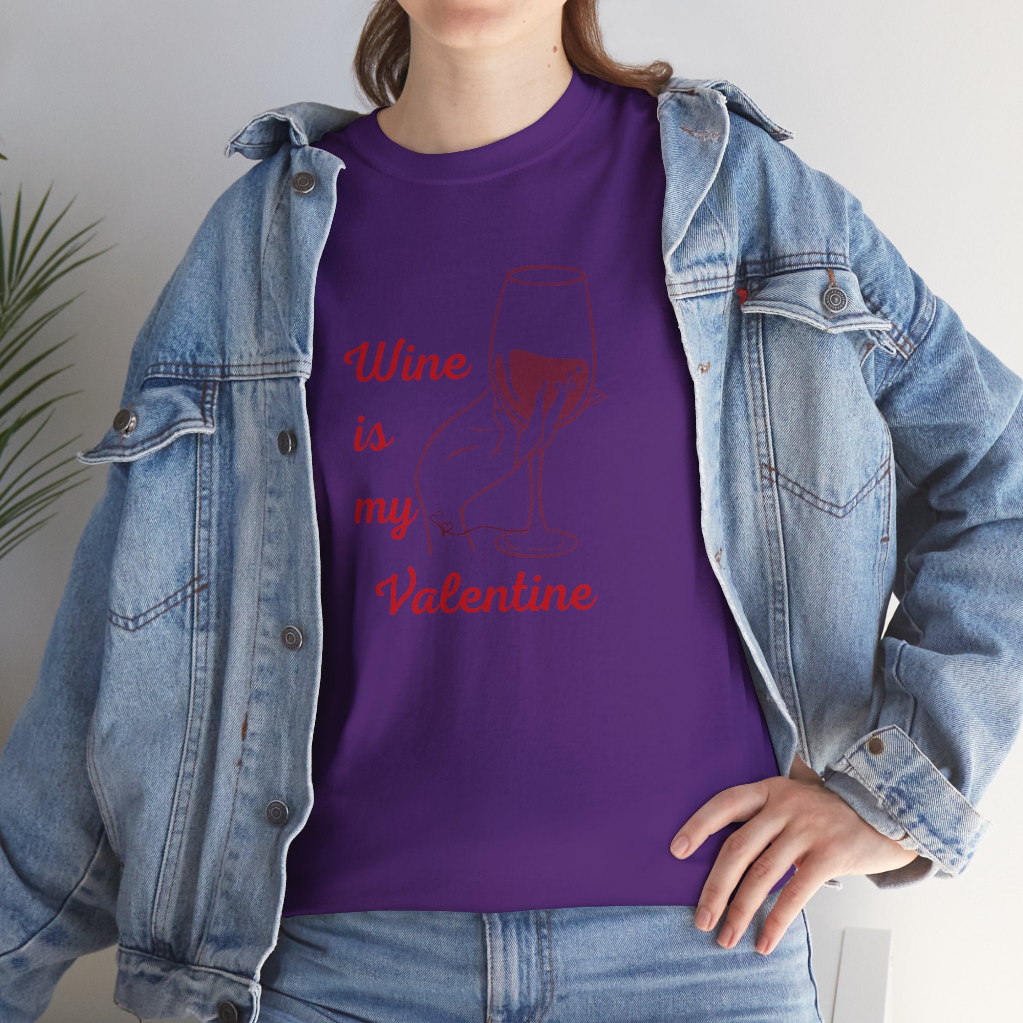 Wine Is My Valentine T‑Shirt — Cute Wine Lover Valentine Shirt