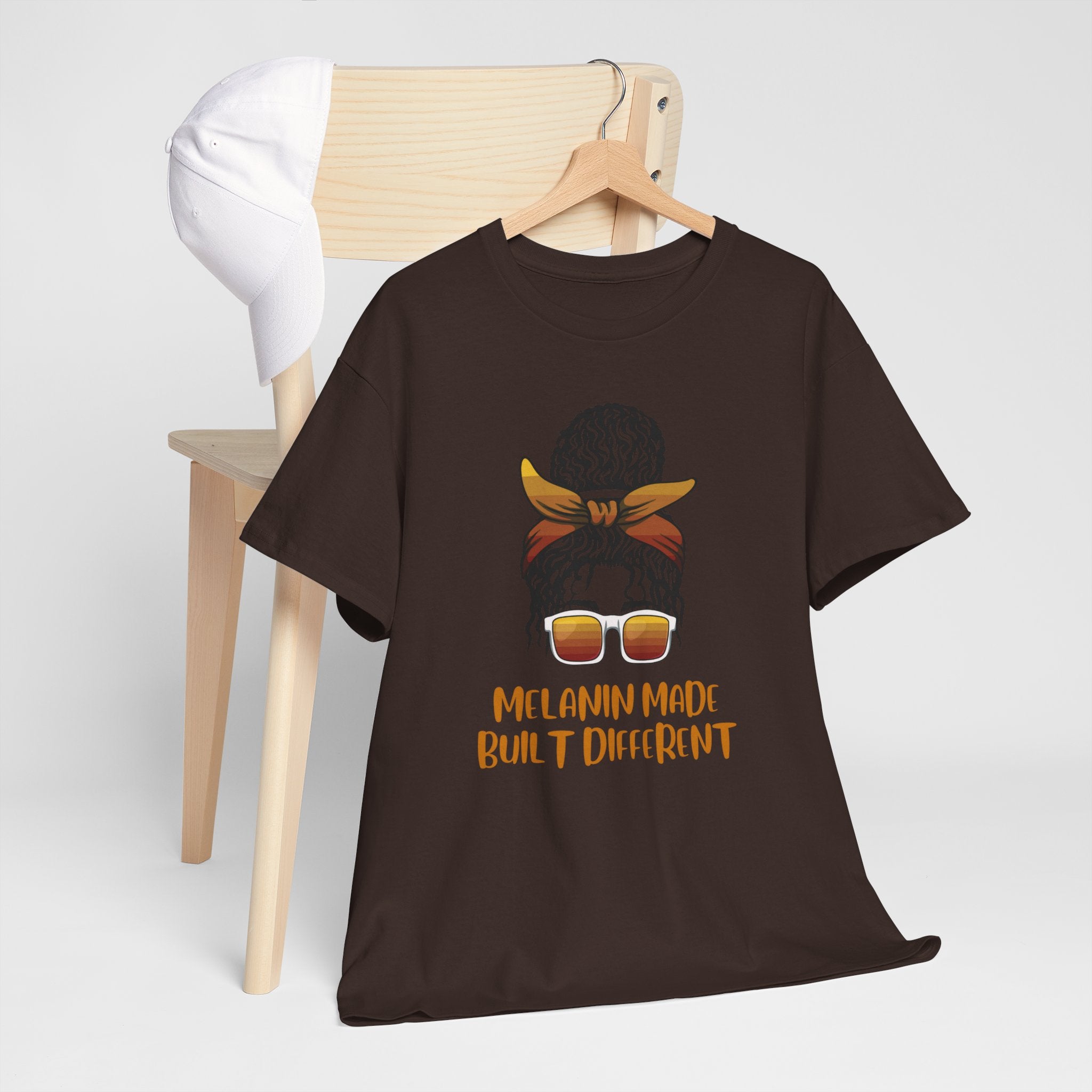 T-Shirt — "Melanin Made, Built Different" Graphic Tee
