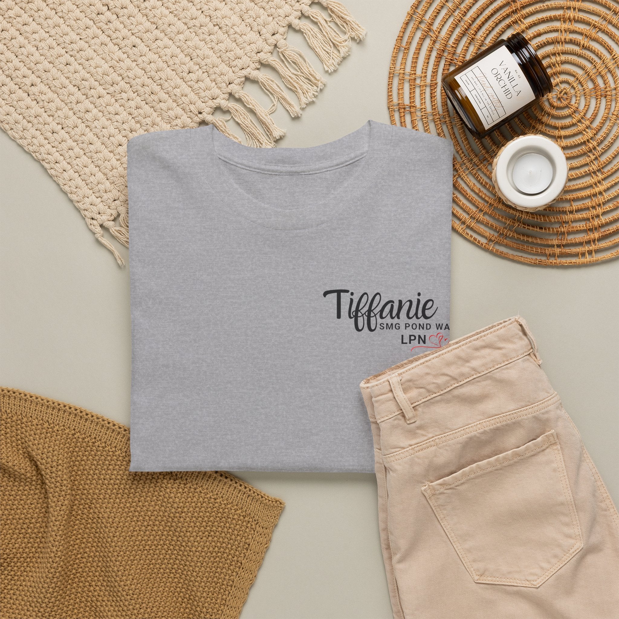 T-shirt — 'Tiffanie' Script Logo Tee with a Heart