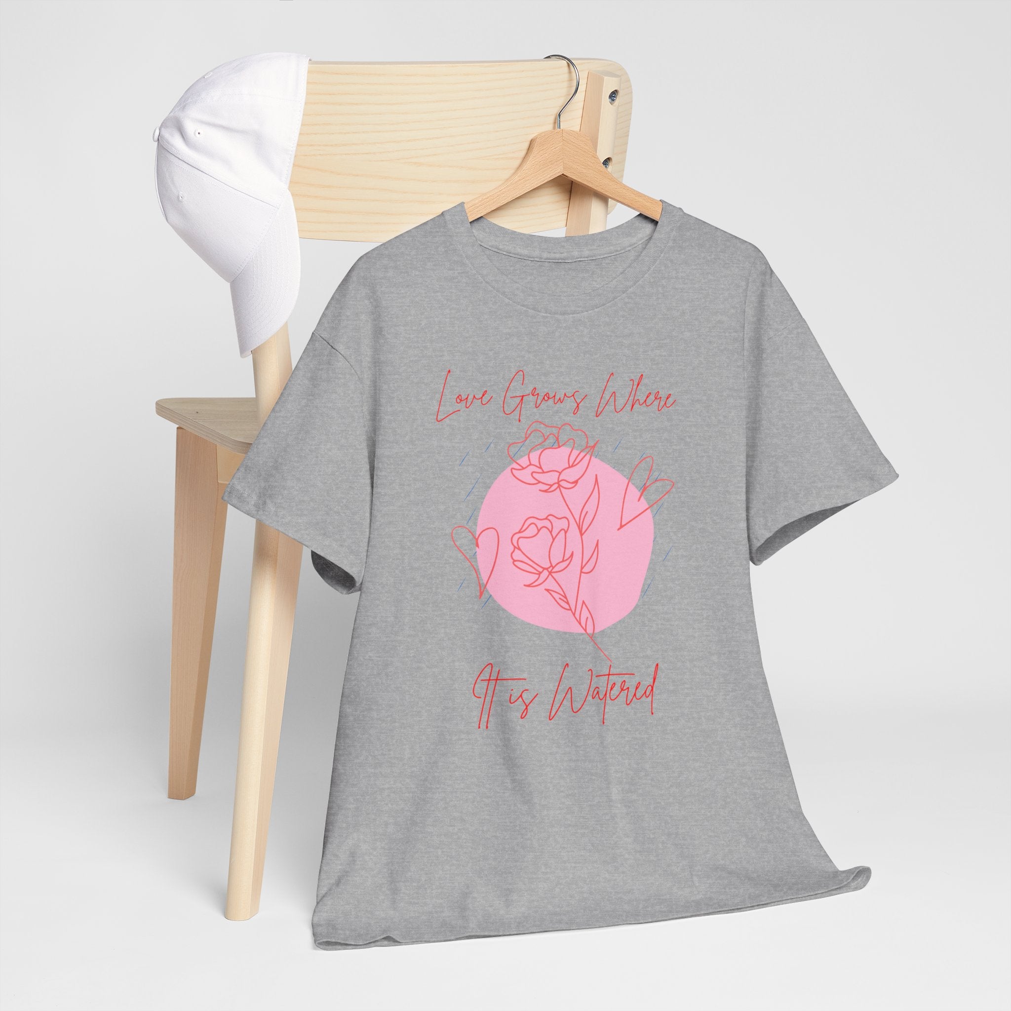 Rose Moon Graphic Tee — "Love Grows Where It’s Watered"