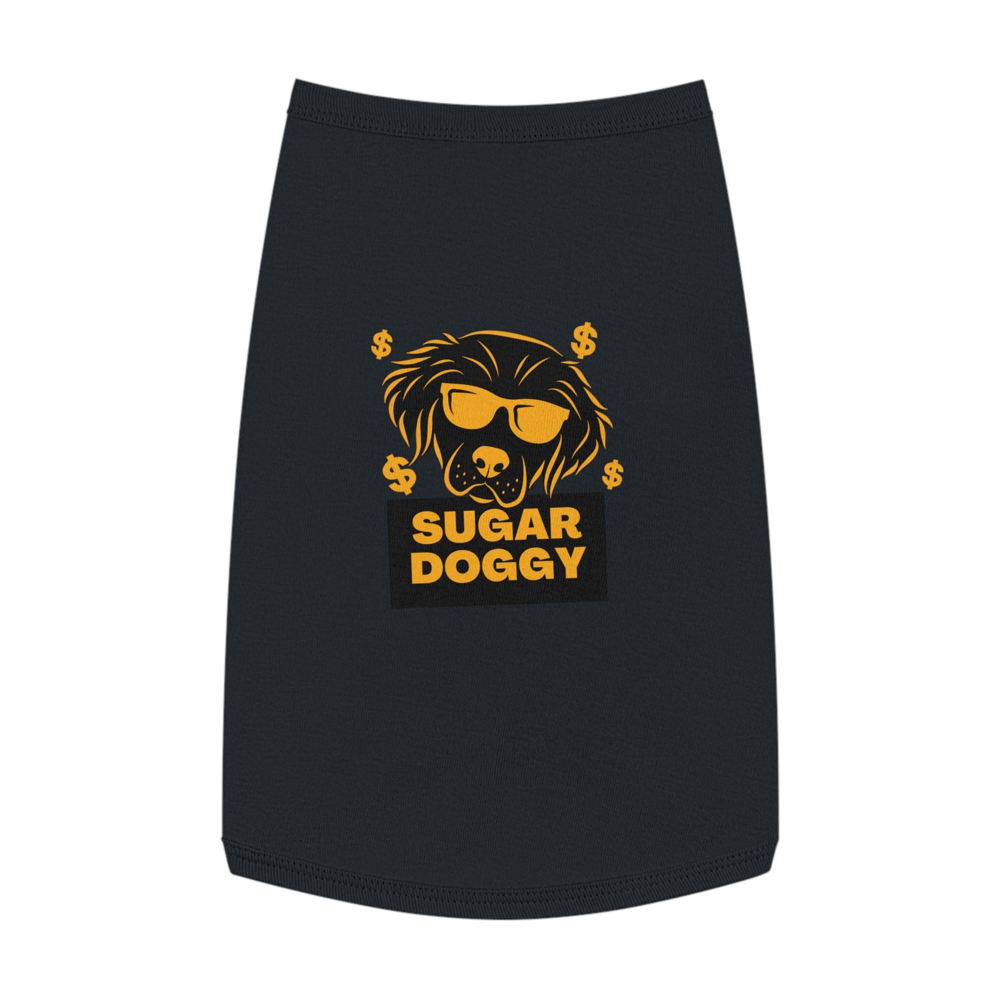 Sugar Doggy Pet Tank Top — Funny Dog Tee with Sunglasses & Dollar Sign Design