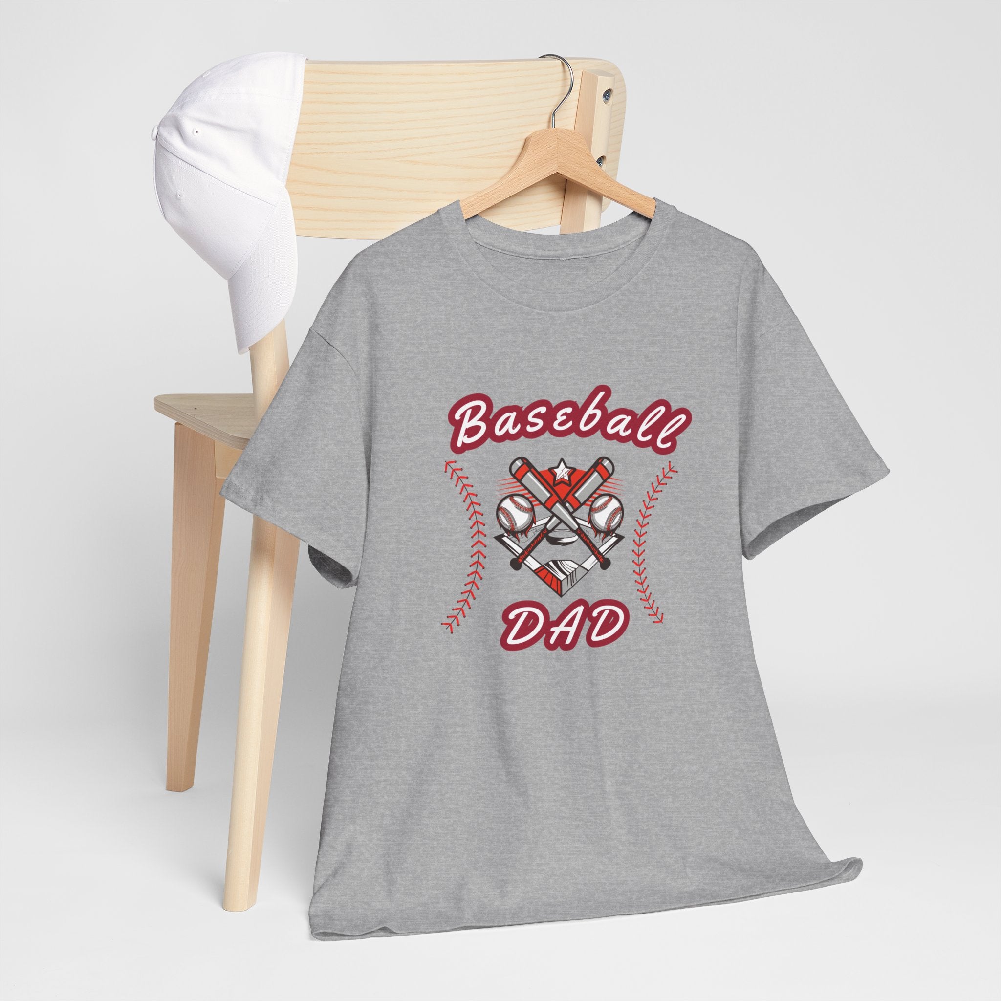 Baseball Dad T-Shirt – Vintage Crossed Bats & Glove Tee for Sports Fans, Father's Day Gift