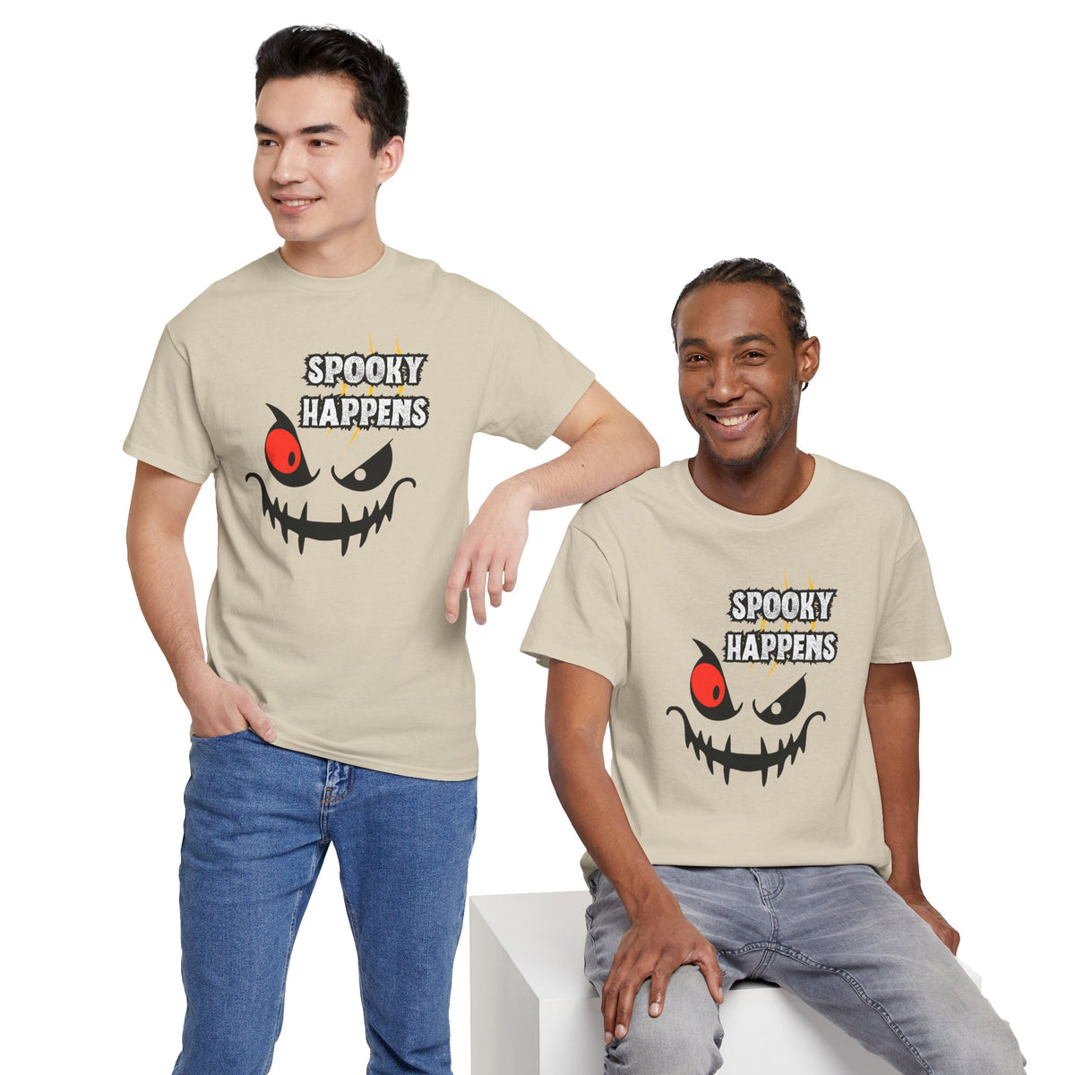 Spooky Happens Halloween T-Shirt — Creepy Jack-O'-Lantern Face Tee