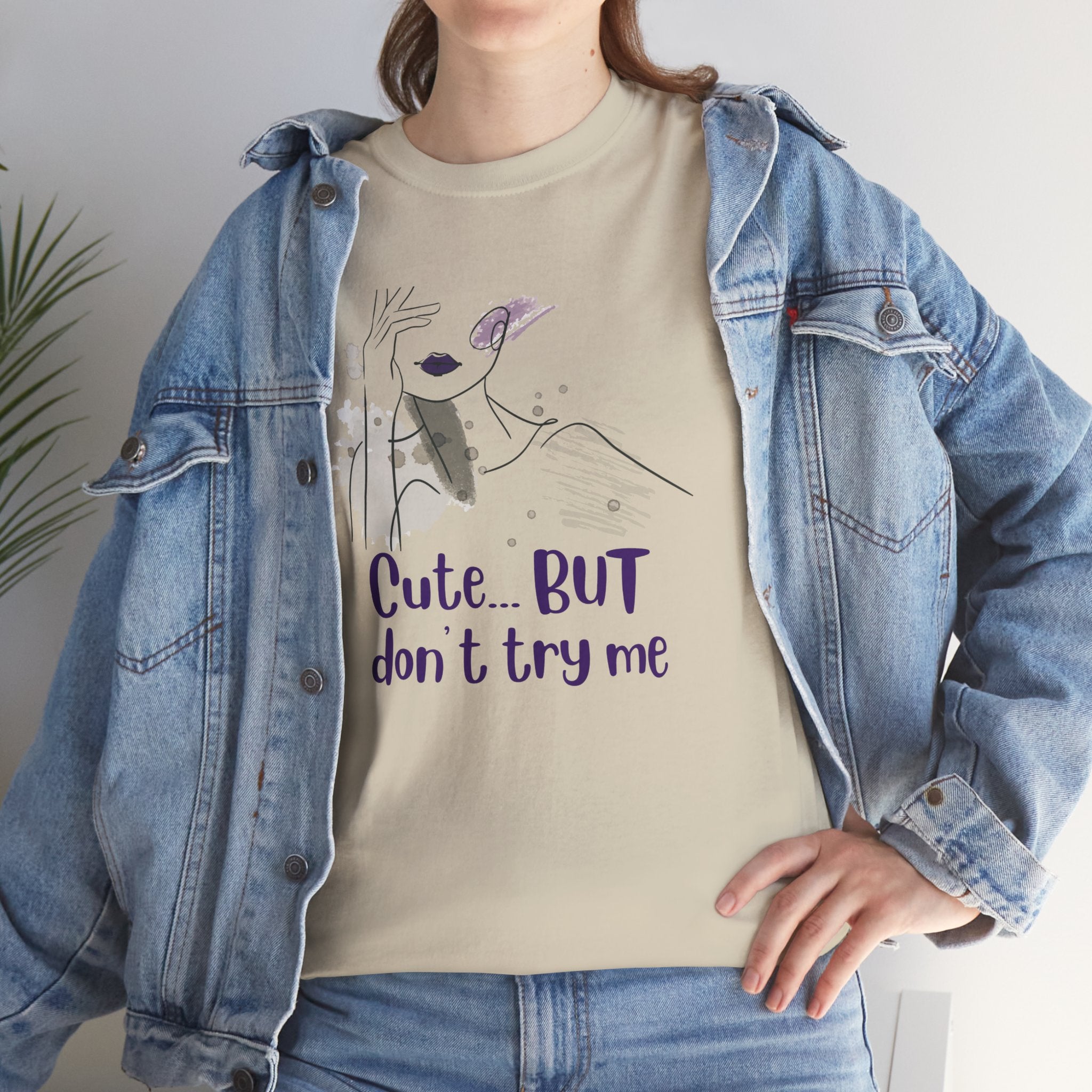 T‑Shirt — Cute… but don’t try me | Minimal Floral Graphic Tee
