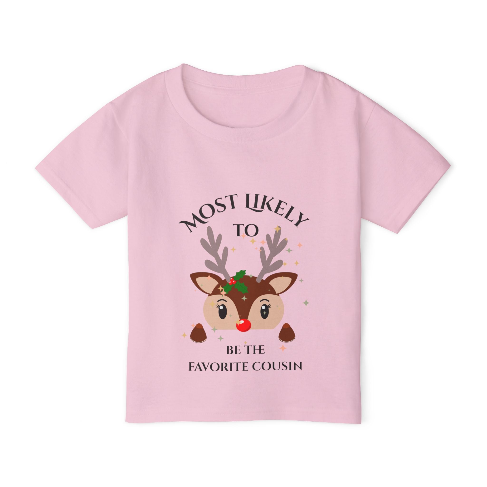 Mostly Likely to be the favorite...Cute Toddler T-Shirt with Reindeer Design, Christmas Gift, Holiday Outfit, Favorite Cousin Shirt, Baby Shower Gift, Kids' Apparel