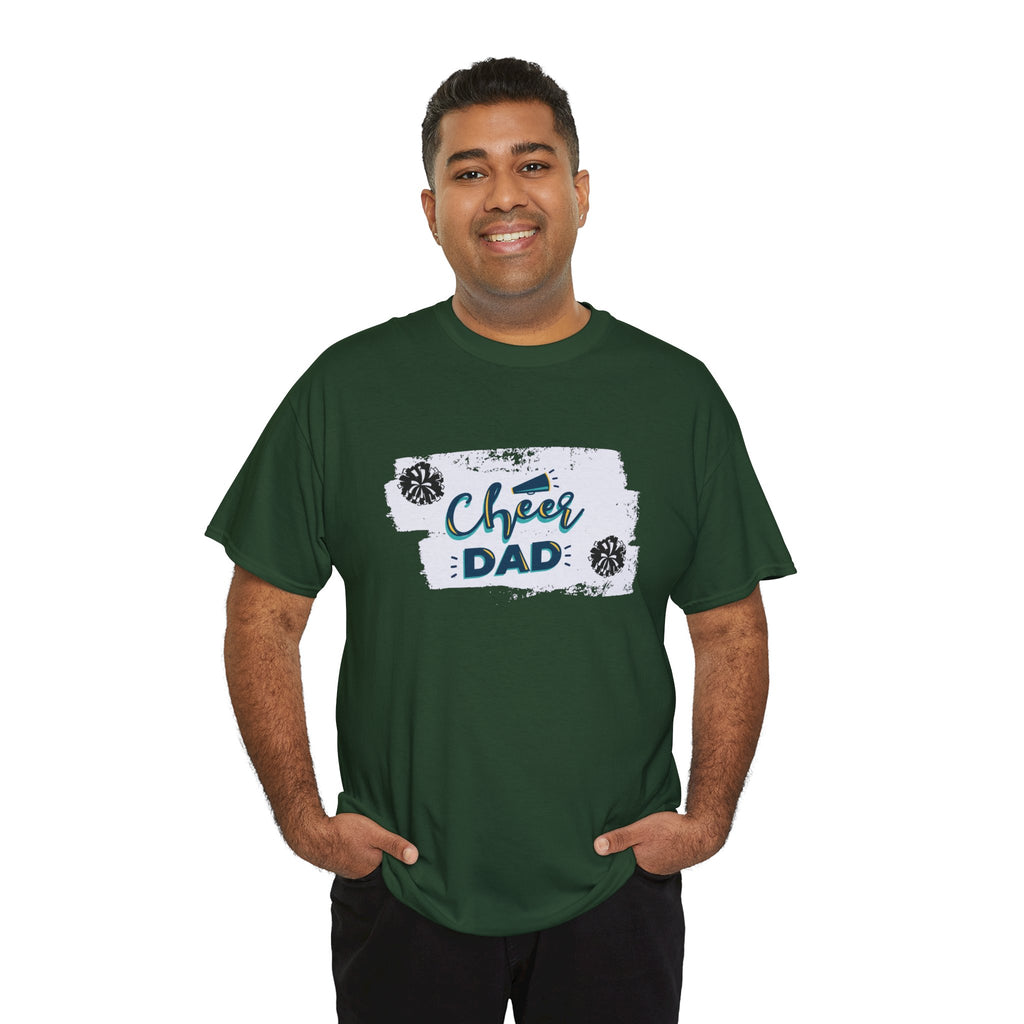 Cheer Dad T-Shirt — Cheerleading Dad Tee with Pom-Poms, Father's Day Gift