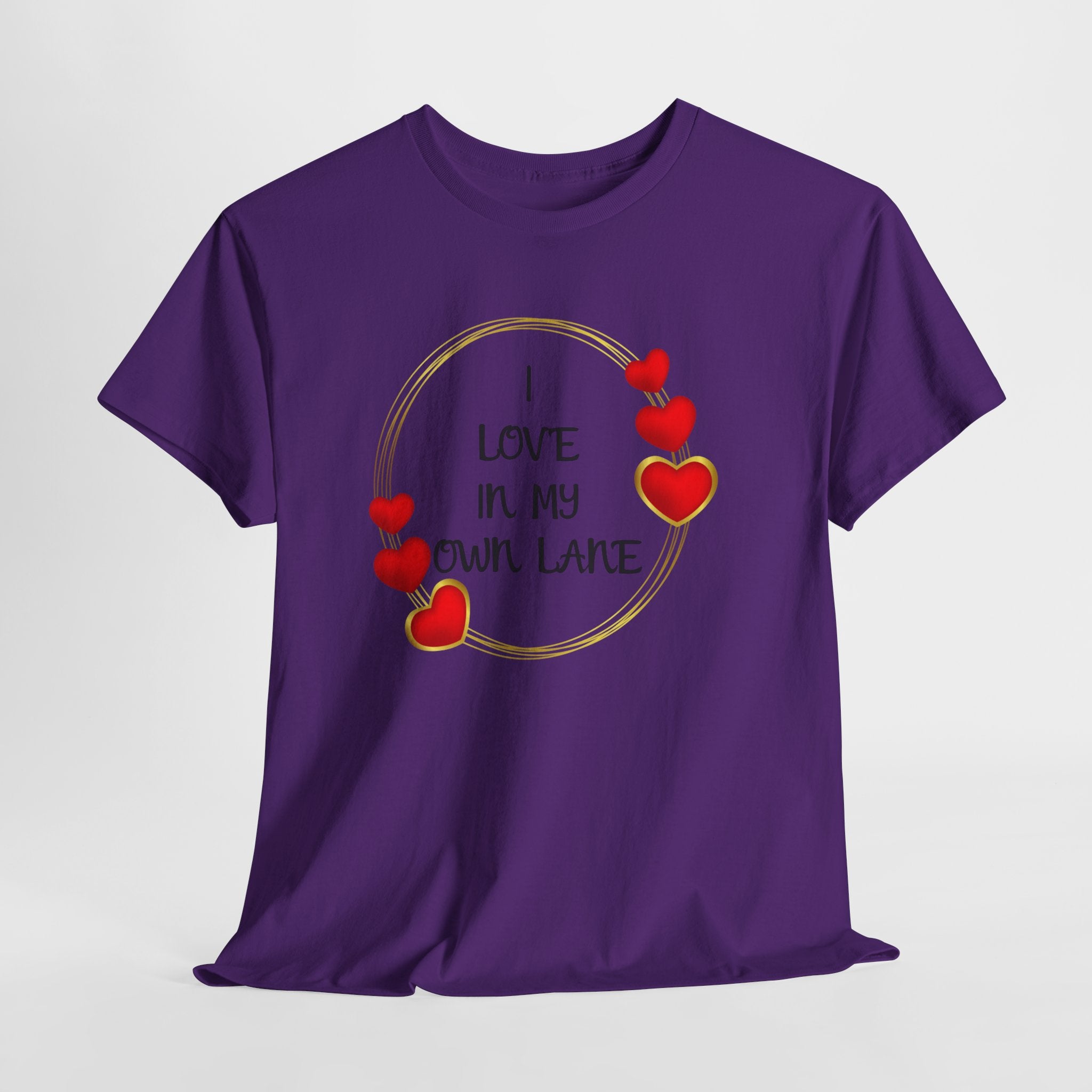 T-Shirt — "I Love In My Own Lane" Heart Graphic Self-Love Tee