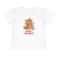 Toddler Merry Holidays Cat Christmas Short Sleeve Tee