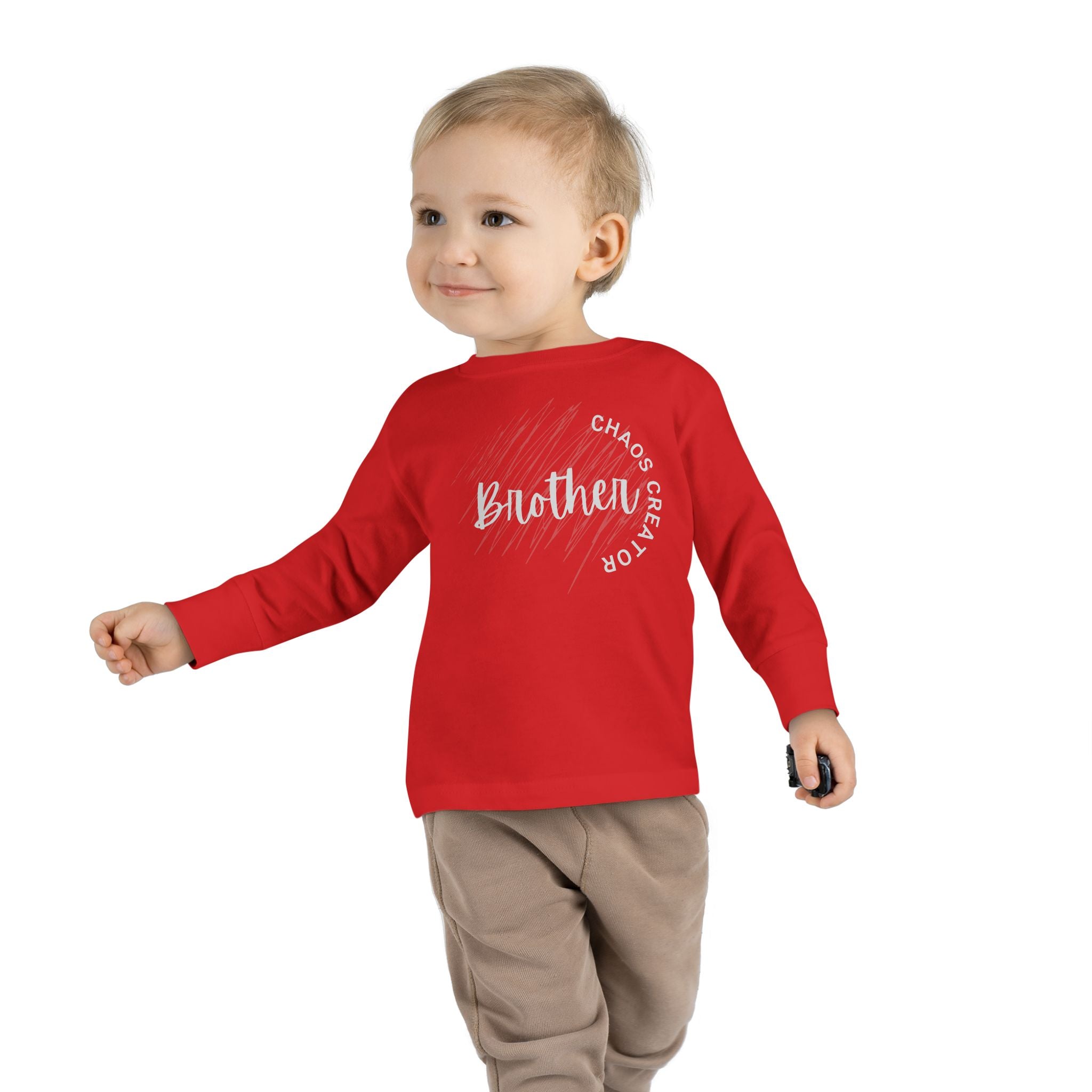 Toddler Long Sleeve Tee — “Chaos Creator” Brother Graphic