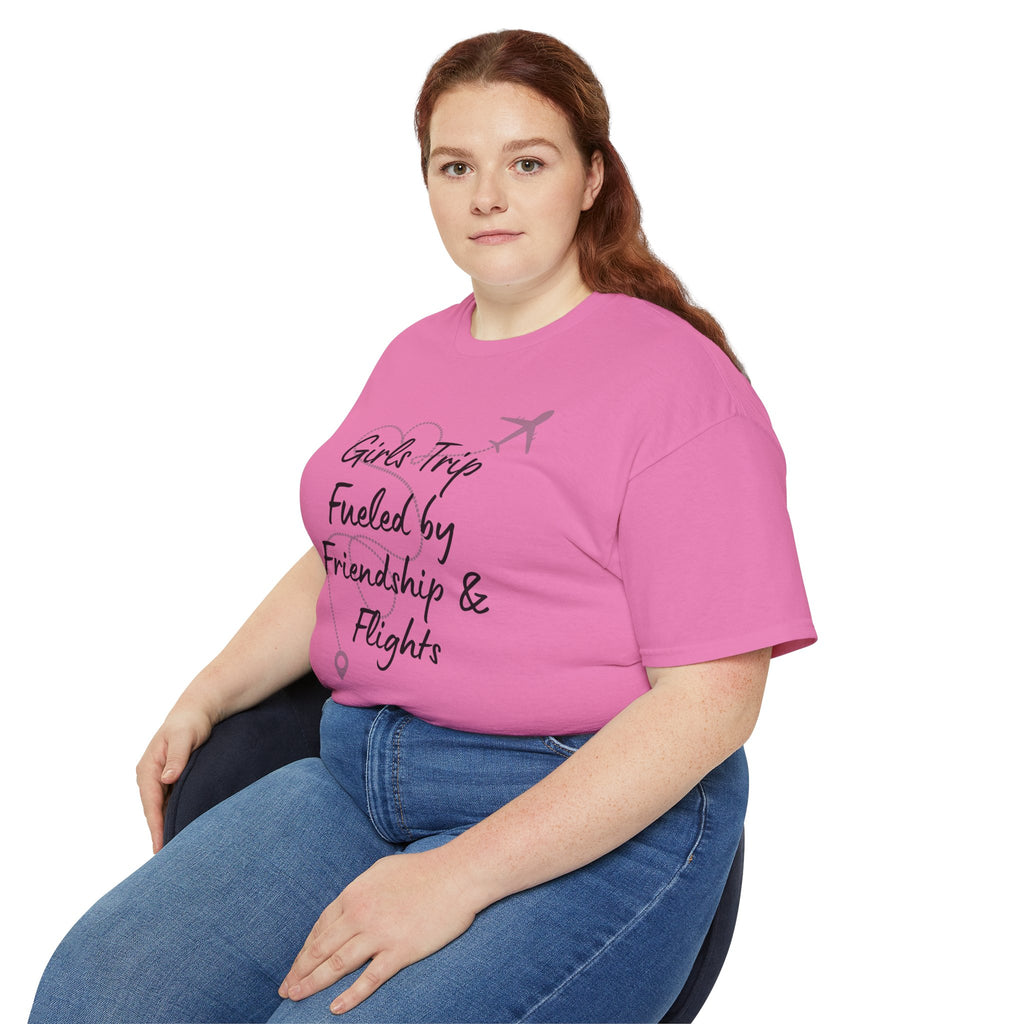 Girls Trip Tee — "Girls Trip Fueled by Friendship & Flights" Travel Shirt