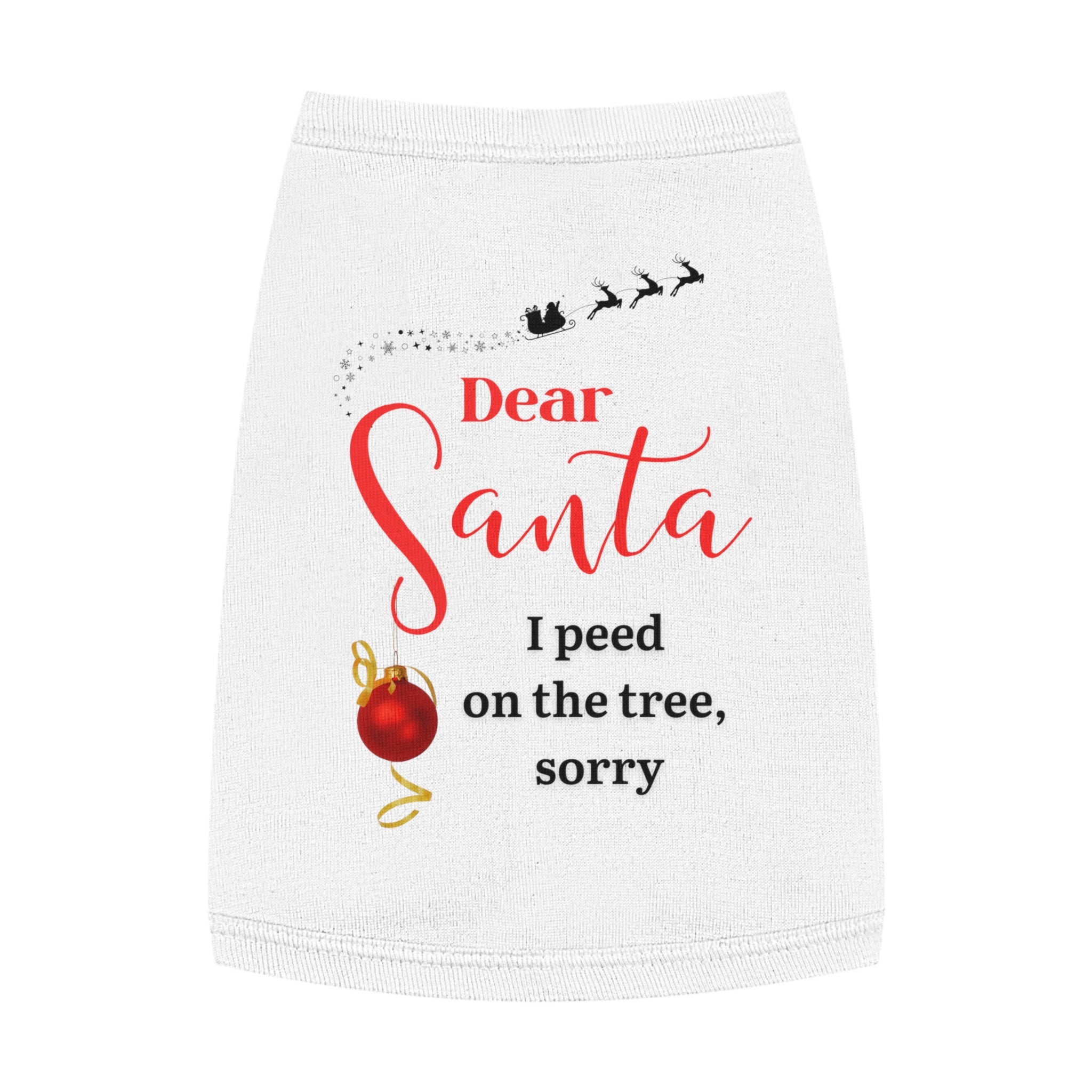 Peed on tree, Santa Paws Pet Tank Top, Christmas Pet Shirt, Funny Holiday Dog Outfit, Pet Apparel, Festive Dog Tank