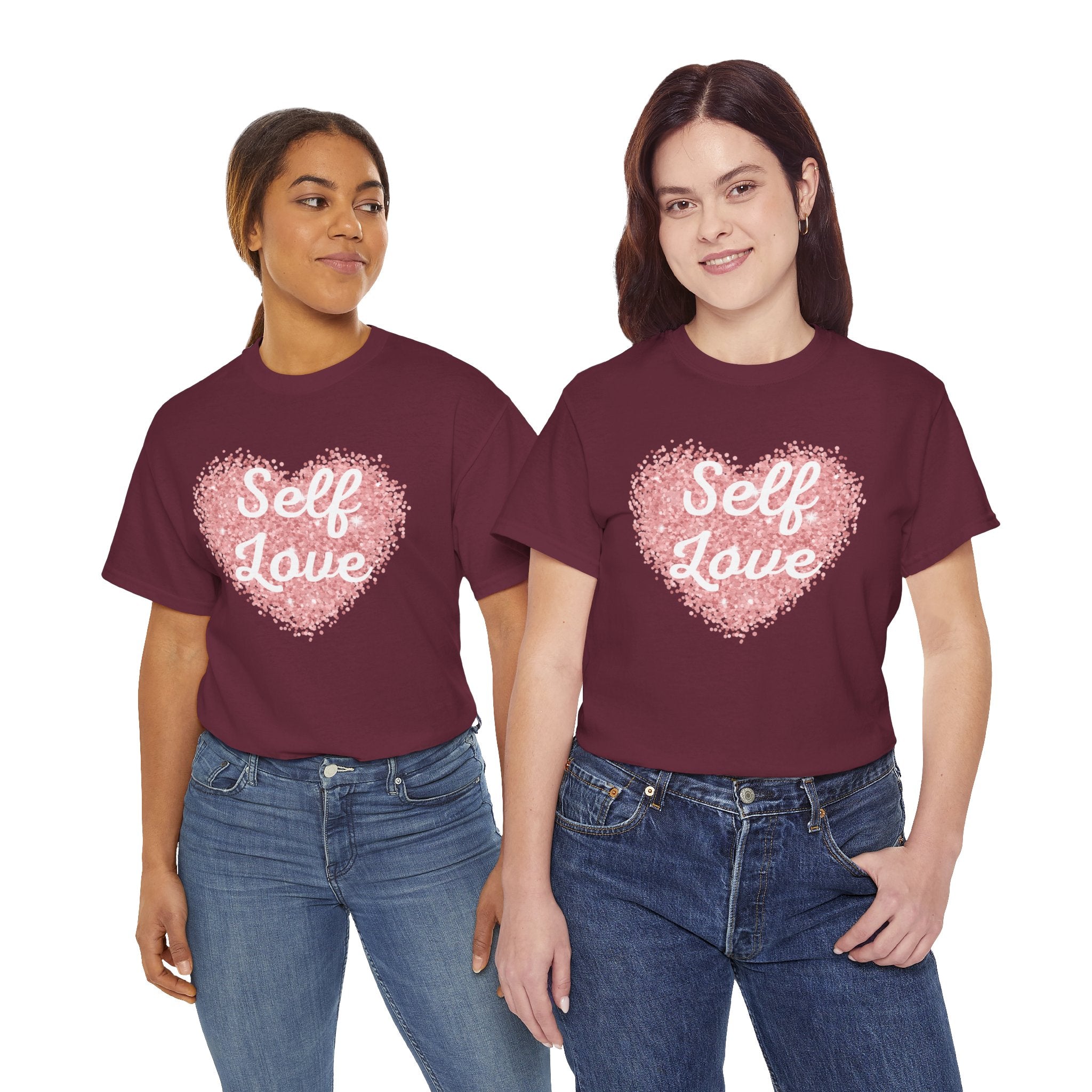 Self Love Tee — Pink Heart Mental Health Awareness Shirt