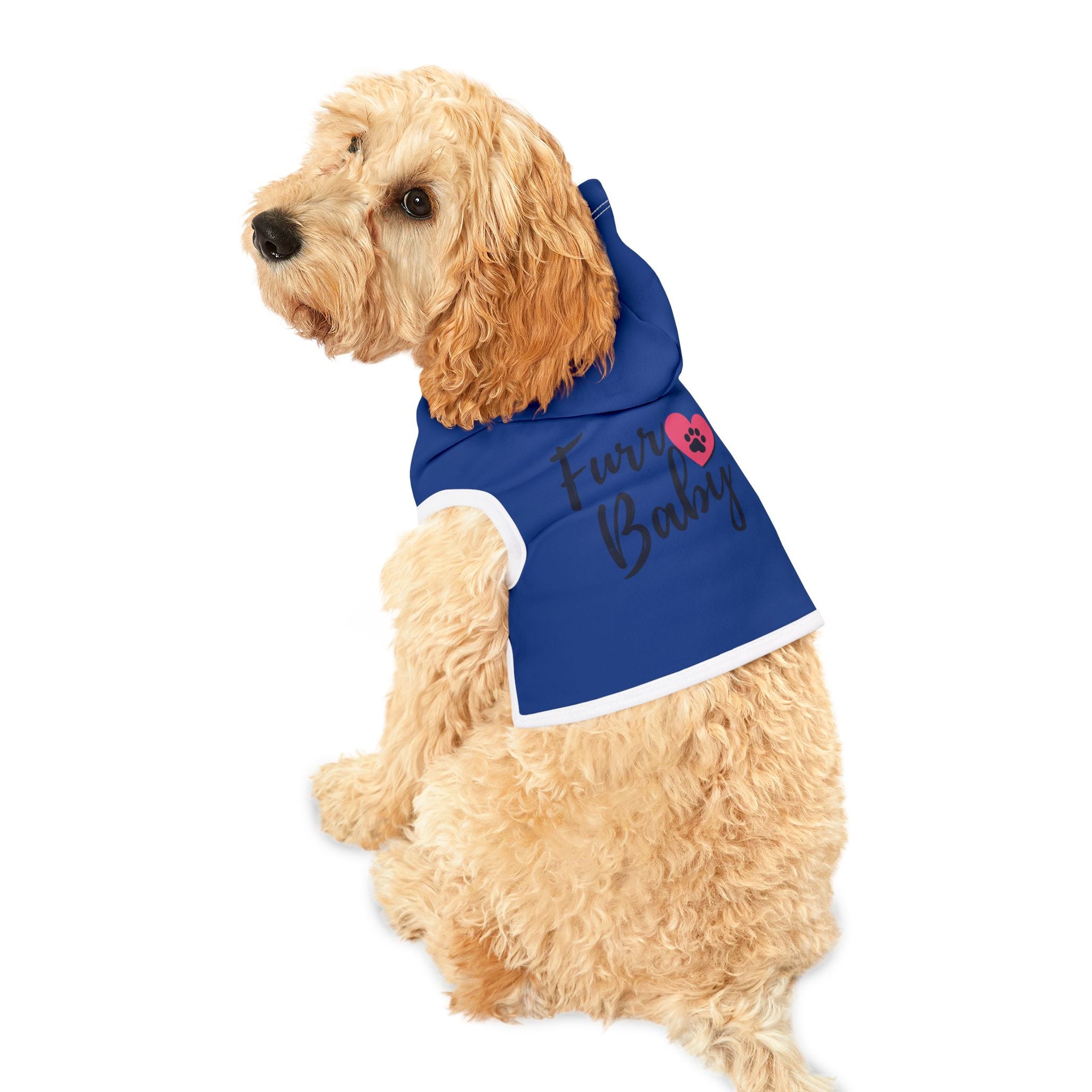 Pet Hoodie — "Furr Baby" Blue Dog & Cat Hoodie with Paw Heart