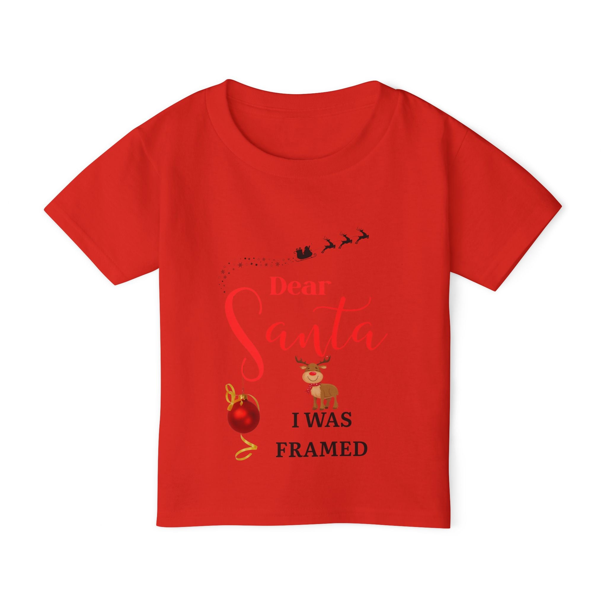 Dear Santa, I was framed Toddler T-Shirt, Christmas Gift, Kids Holiday Shirt, Cute Festive Tee, Toddler Apparel