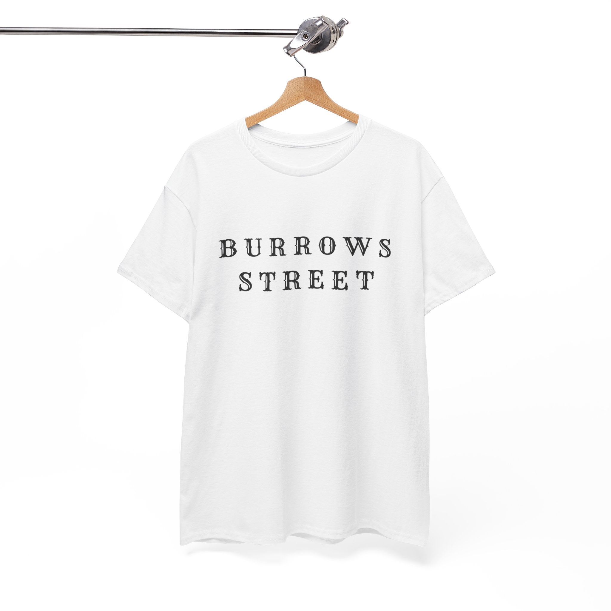 Burrows Street T‑Shirt — Minimalist Vintage Lettering Tee
