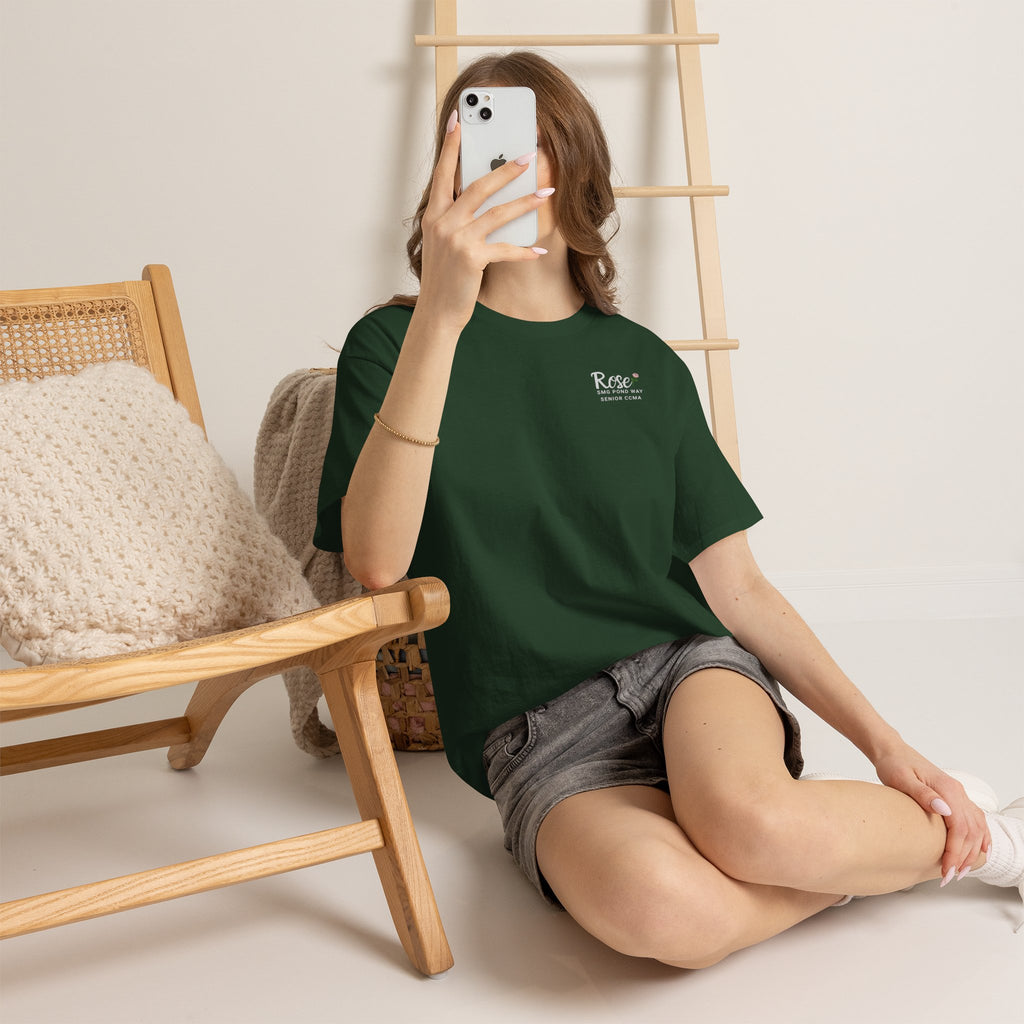 Rose Logo Tee — Minimal Work T‑Shirt with a Rose