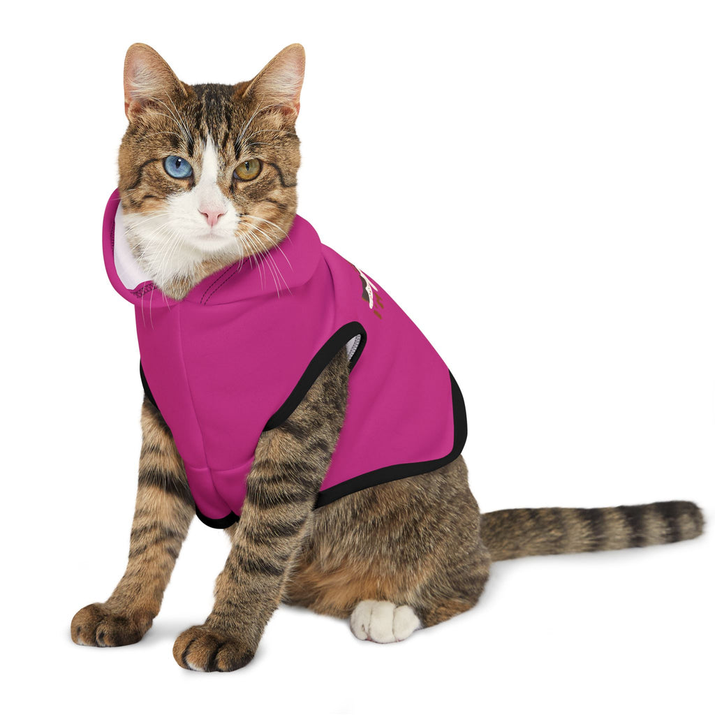 Pet Hoodie — Cozy Pink Cat Graphic Hoodie for Small Dogs & Cats