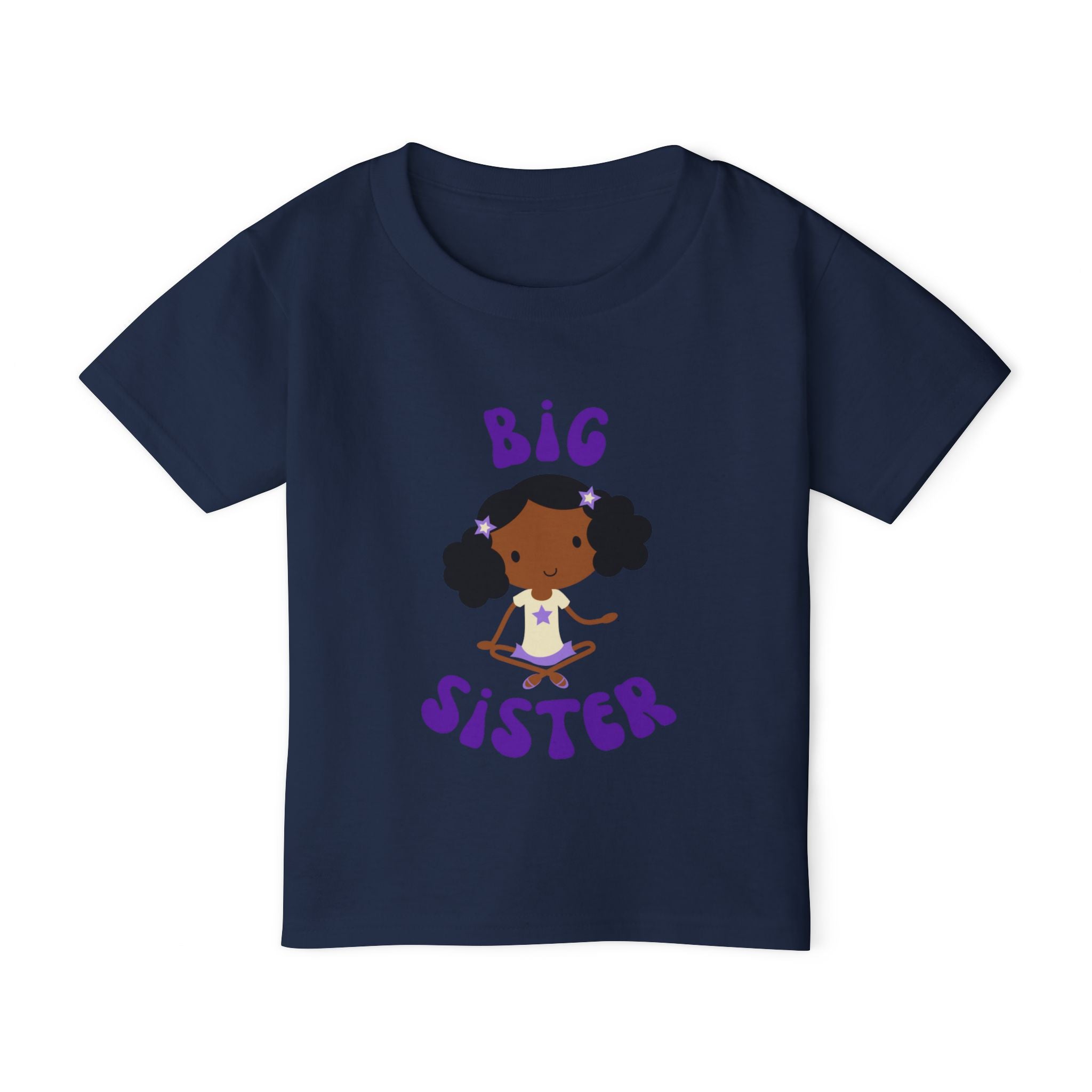 Big Sister Toddler Tee — Cute African American Girl Announcement Shirt