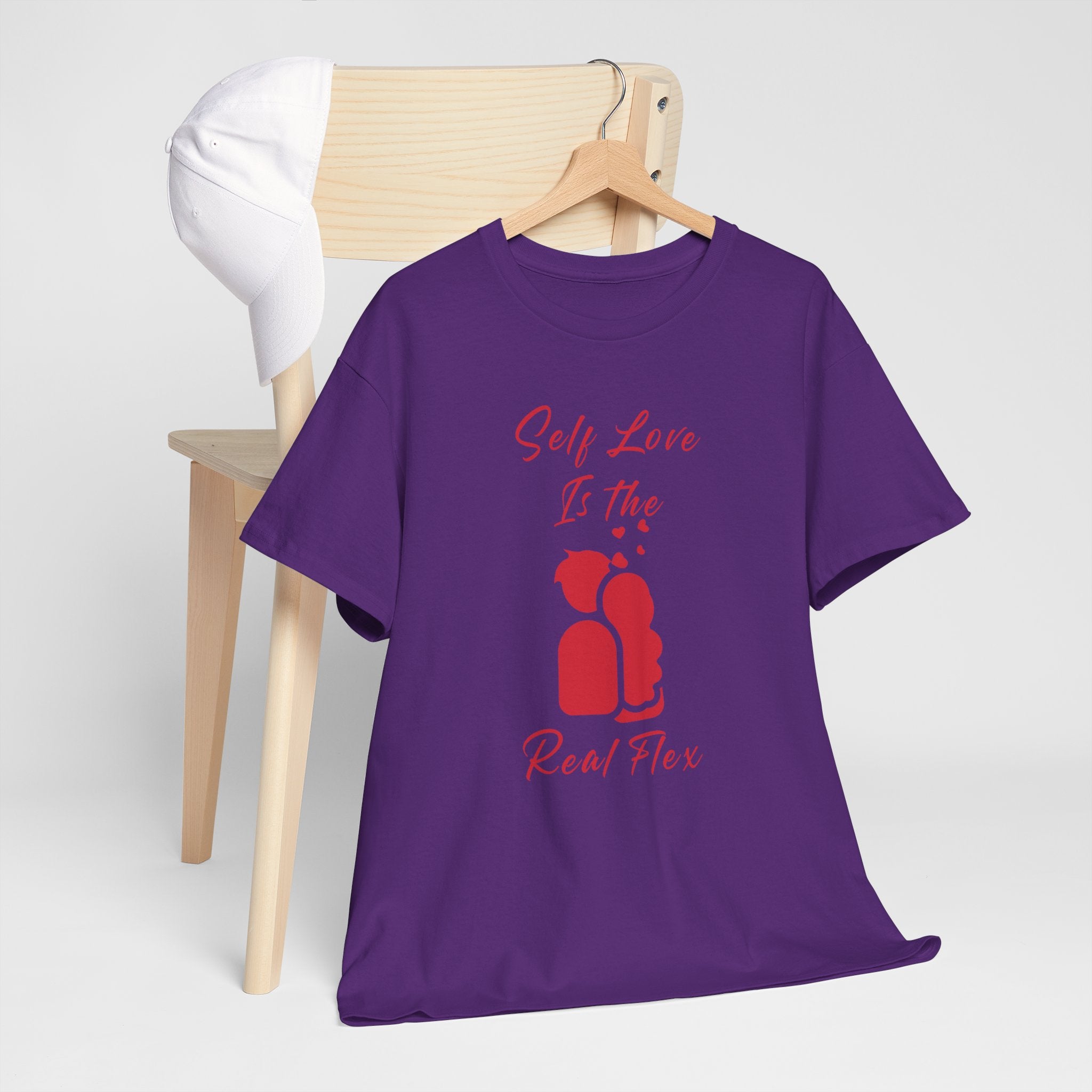 T-Shirt — "Self Love Is The Real Flex" Romantic Couple Graphic Tee