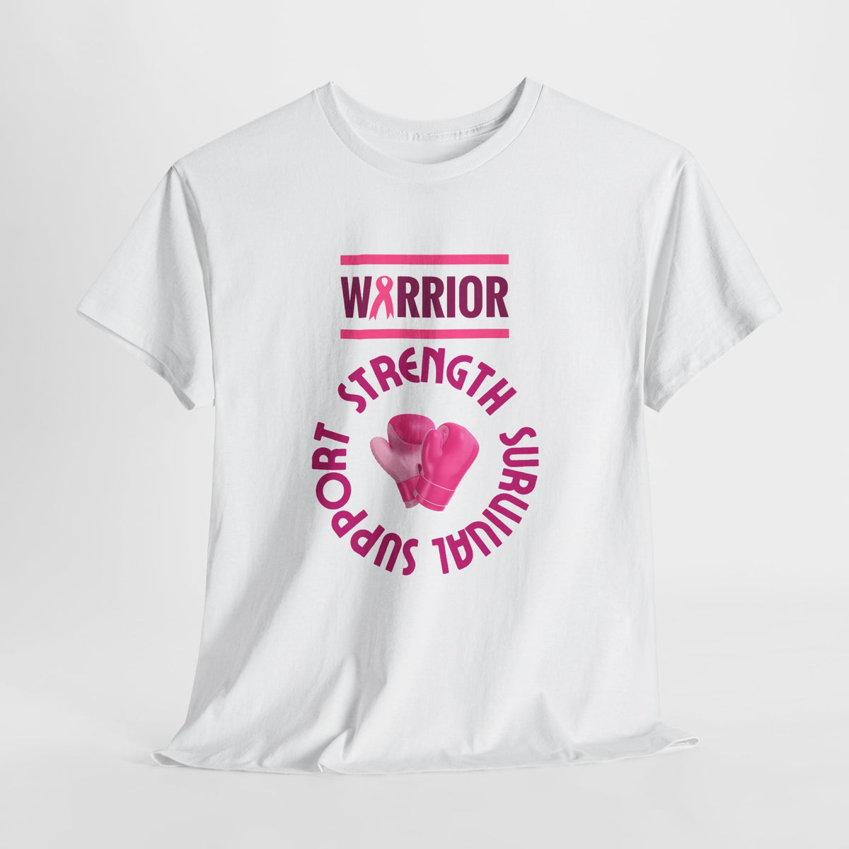 Breast Cancer Warrior T-Shirt — Strength, Support, Survival Pink Gloves Design