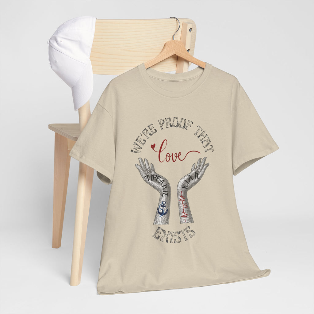 Love Wins Tattoo Hands T‑Shirt – "We're Proof That Love Exists" Couples Goal Pride Tee