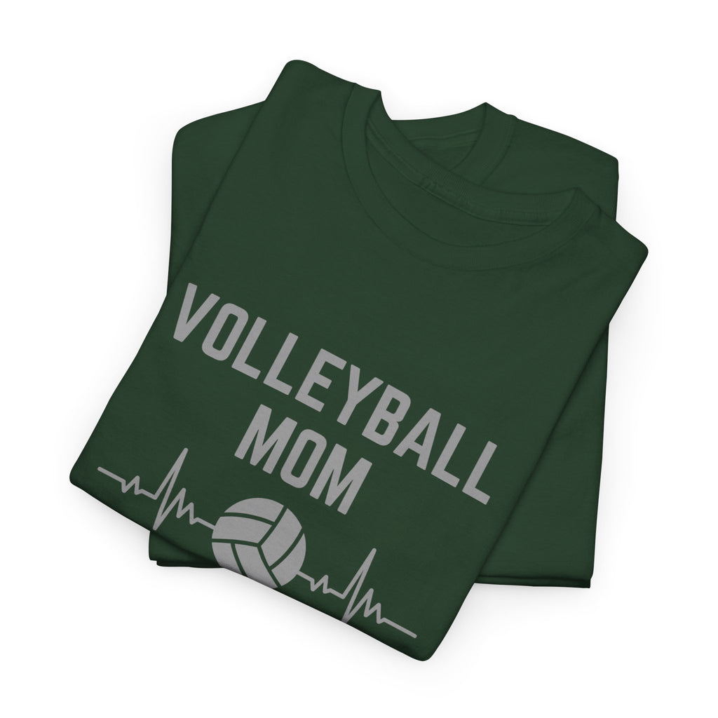 Volleyball Mom T-Shirt — Heartbeat Volleyball Tee for Proud Moms