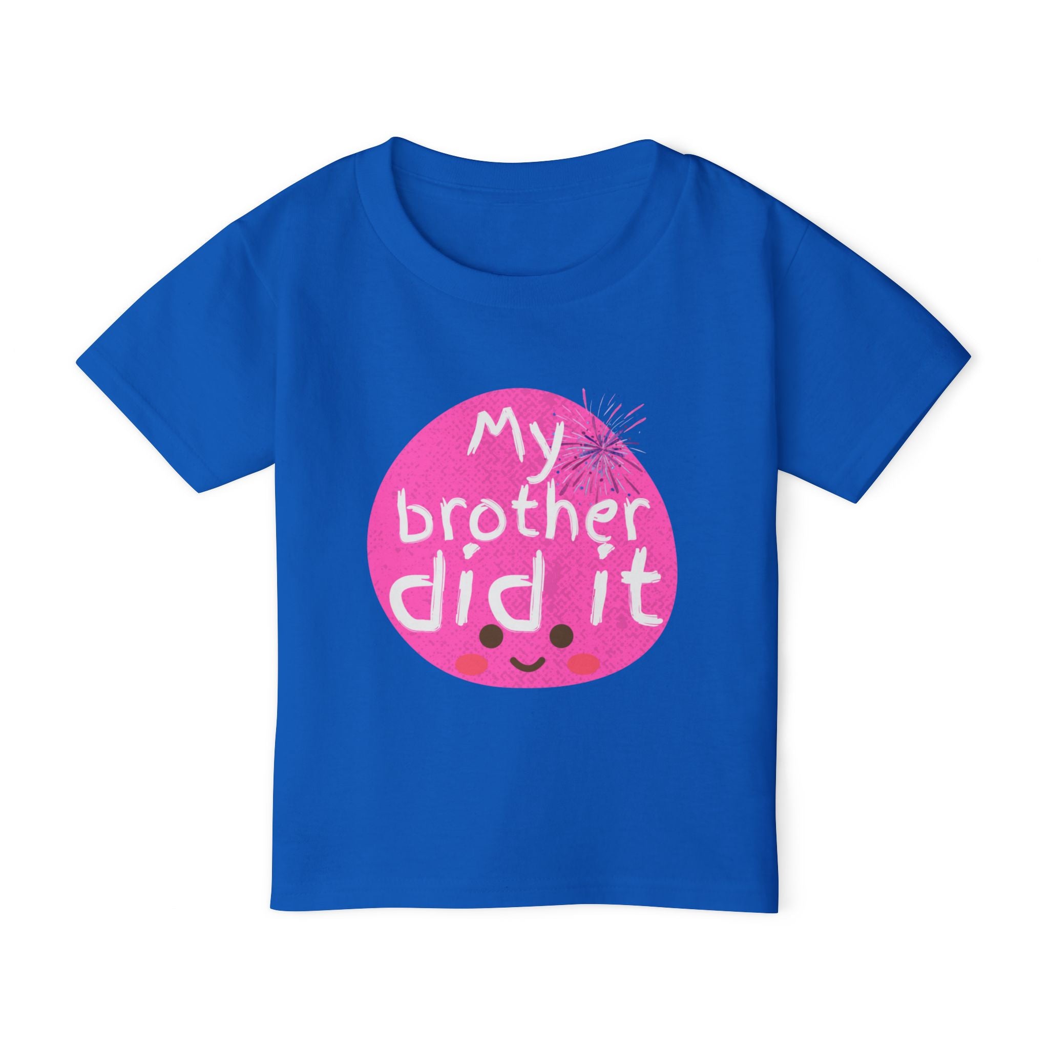 Toddler T-Shirt — "My Brother Did It" Cute Pink Blame Graphic