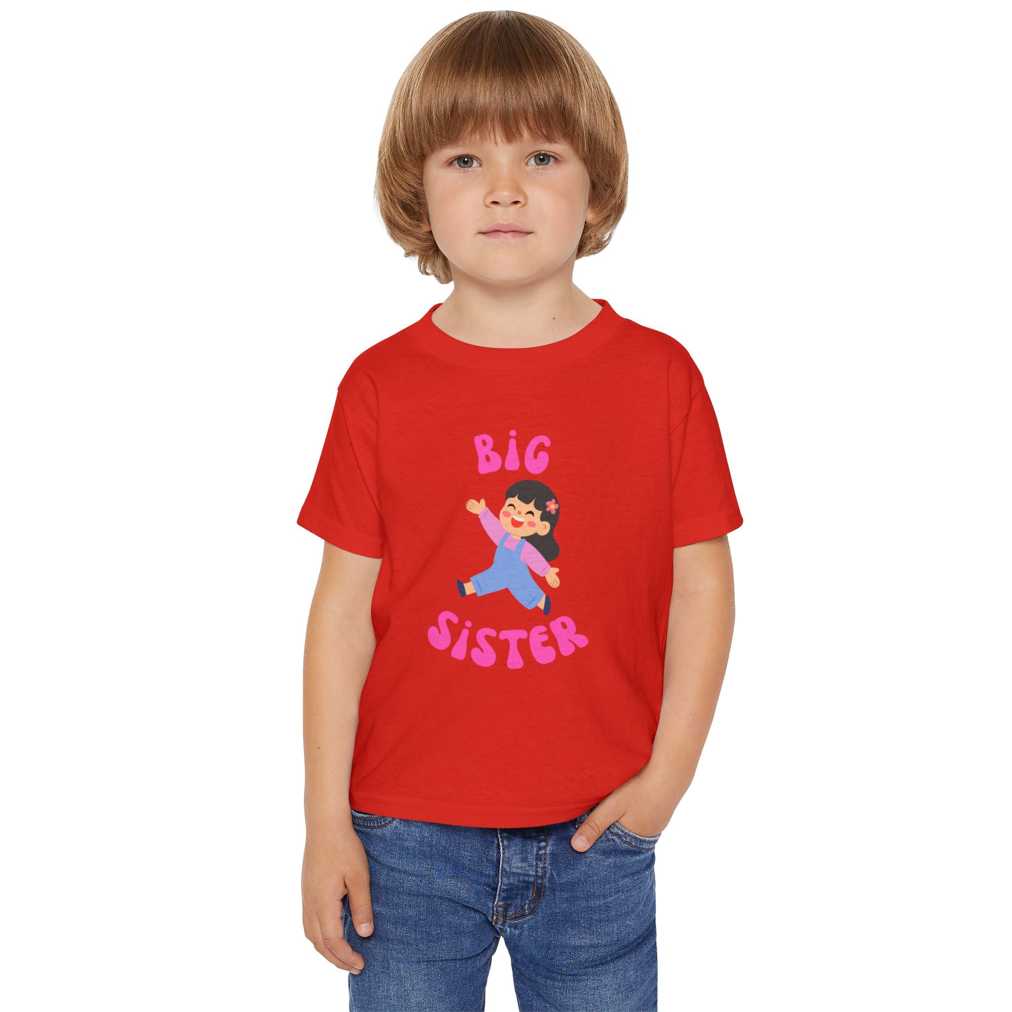 Big Sister Toddler T-Shirt — Cute Cartoon Sibling Announcement Tee