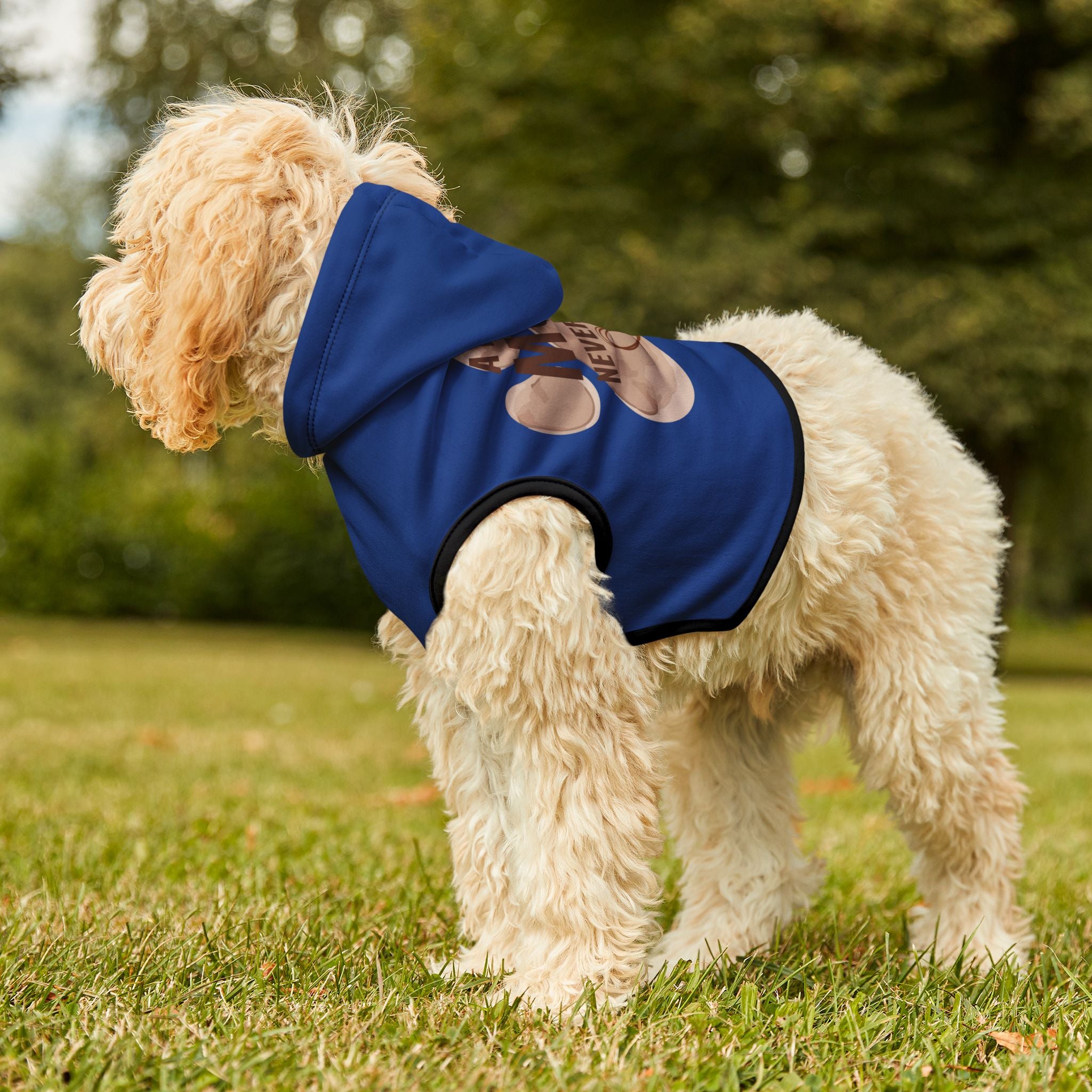 Pet Hoodie — 'A Little Mud Never Hurt' Paw Print Dog Hoodie (Blue)
