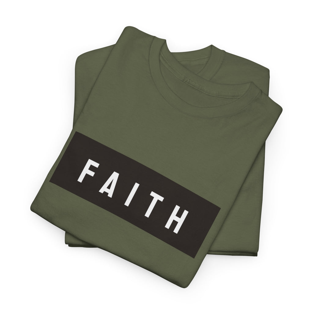 Faith Graphic Tee — Minimal Black Box Christian T-Shirt