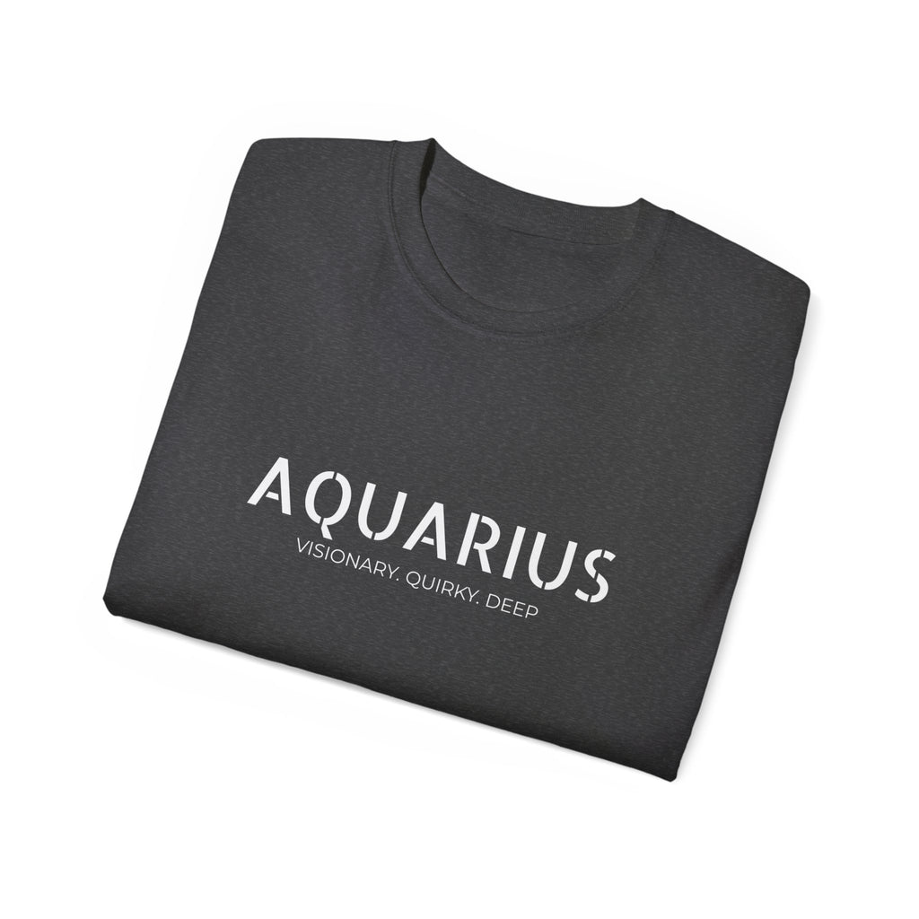 Aquarius Zodiac Tee — 'Visionary Quirky Deep' Astrology T-Shirt