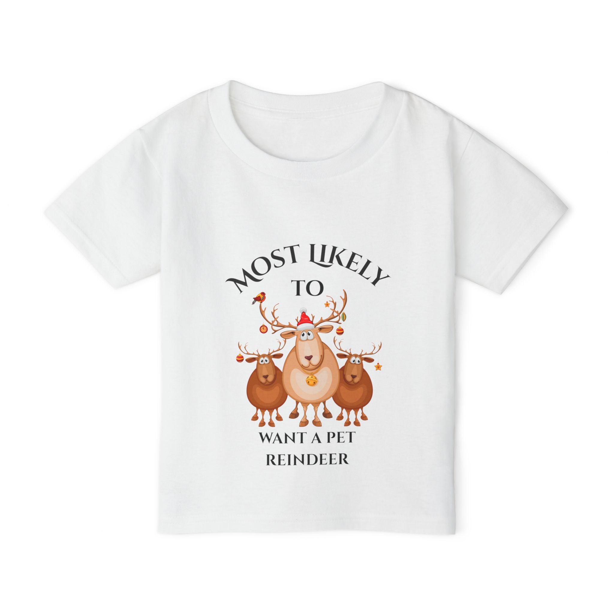 Cute Toddler T-Shirt with 'Most Likely to Want a Pet Reindeer' Design, Christmas Gift, Kids Tee, Holiday Outfit, Fun Playwear, Toddler [...]