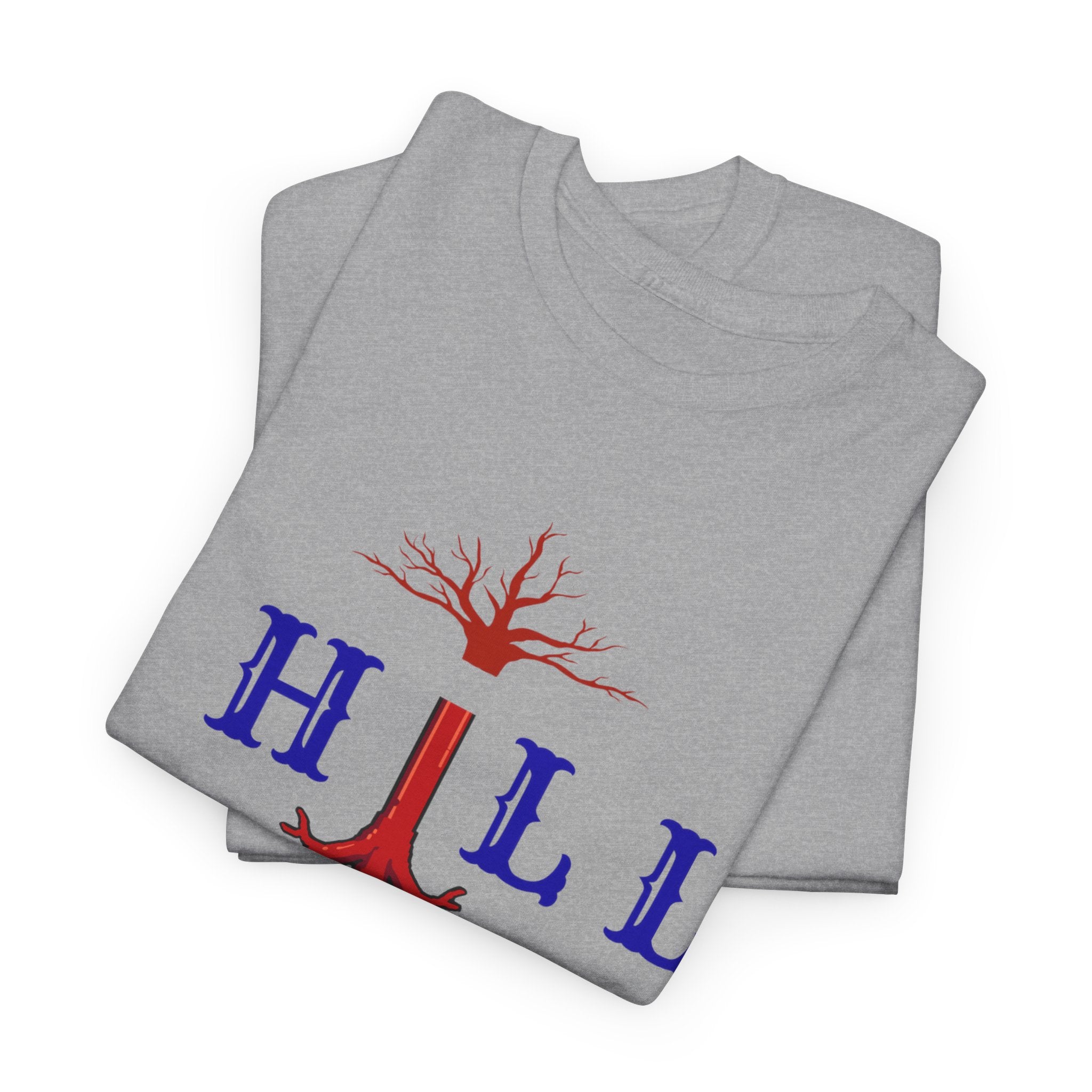 T-Shirt — Hill Roots Logo Tee (red tree roots graphic)