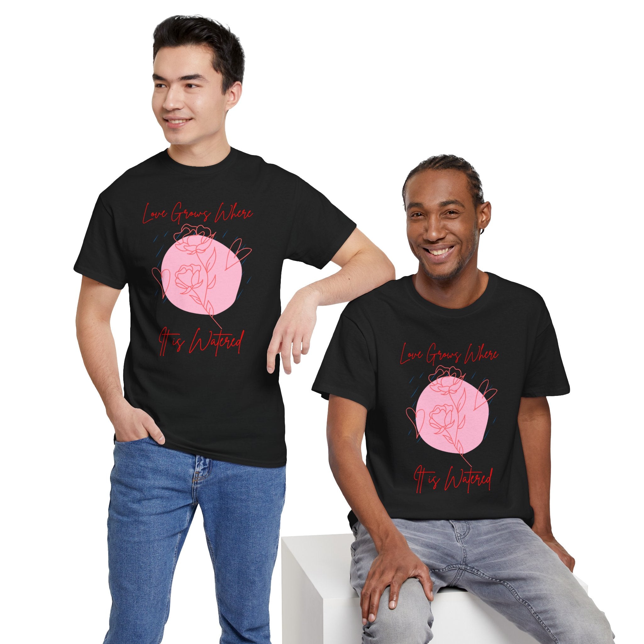 Rose Moon Graphic Tee — "Love Grows Where It’s Watered"