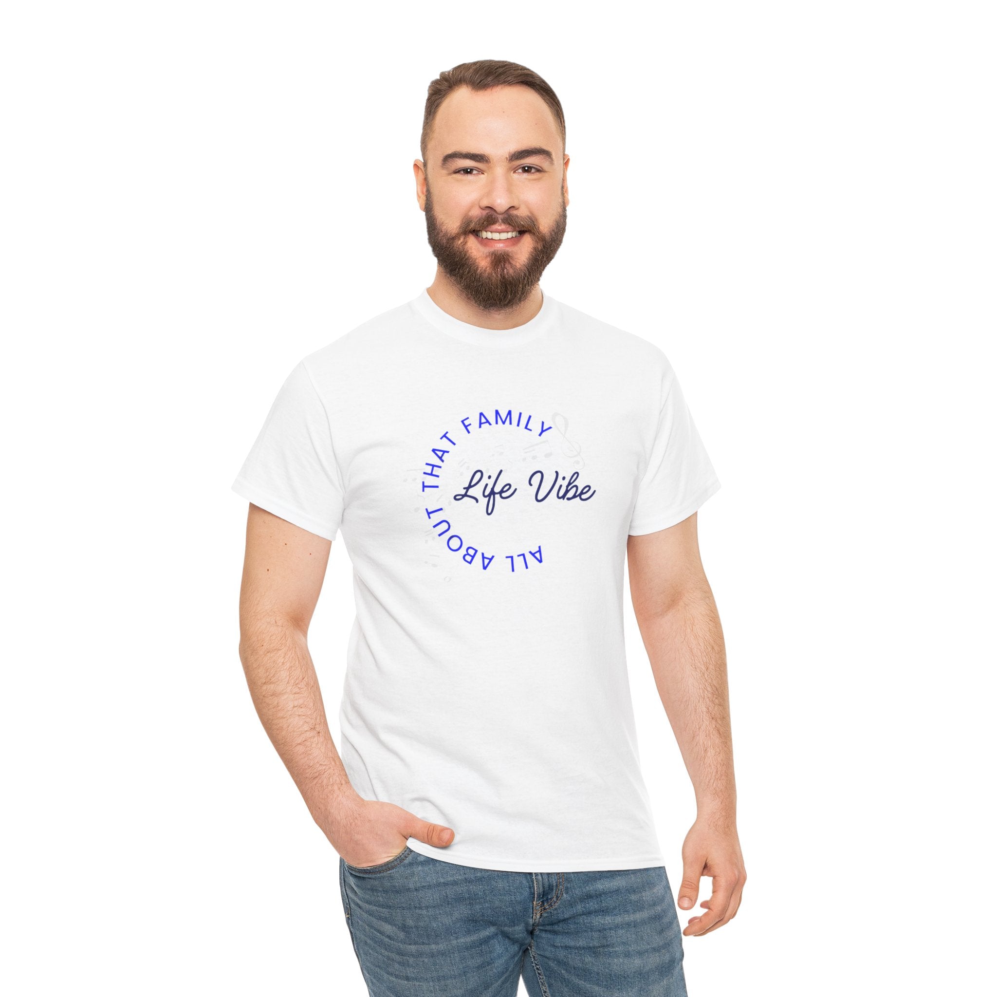 "All About My Family" Life Vibe T-Shirt —Minimal Circle Graphic Tee