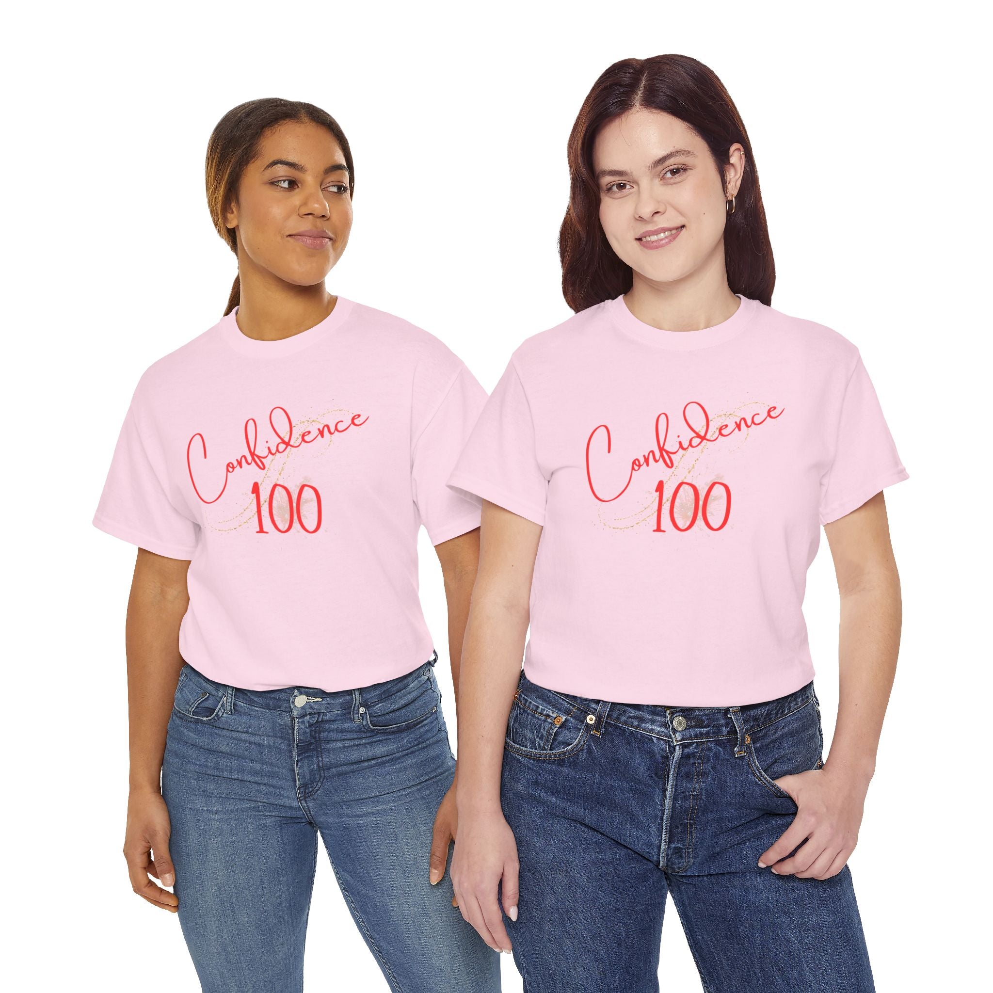 Confidence 100 T-Shirt — Inspirational Script Graphic Tee