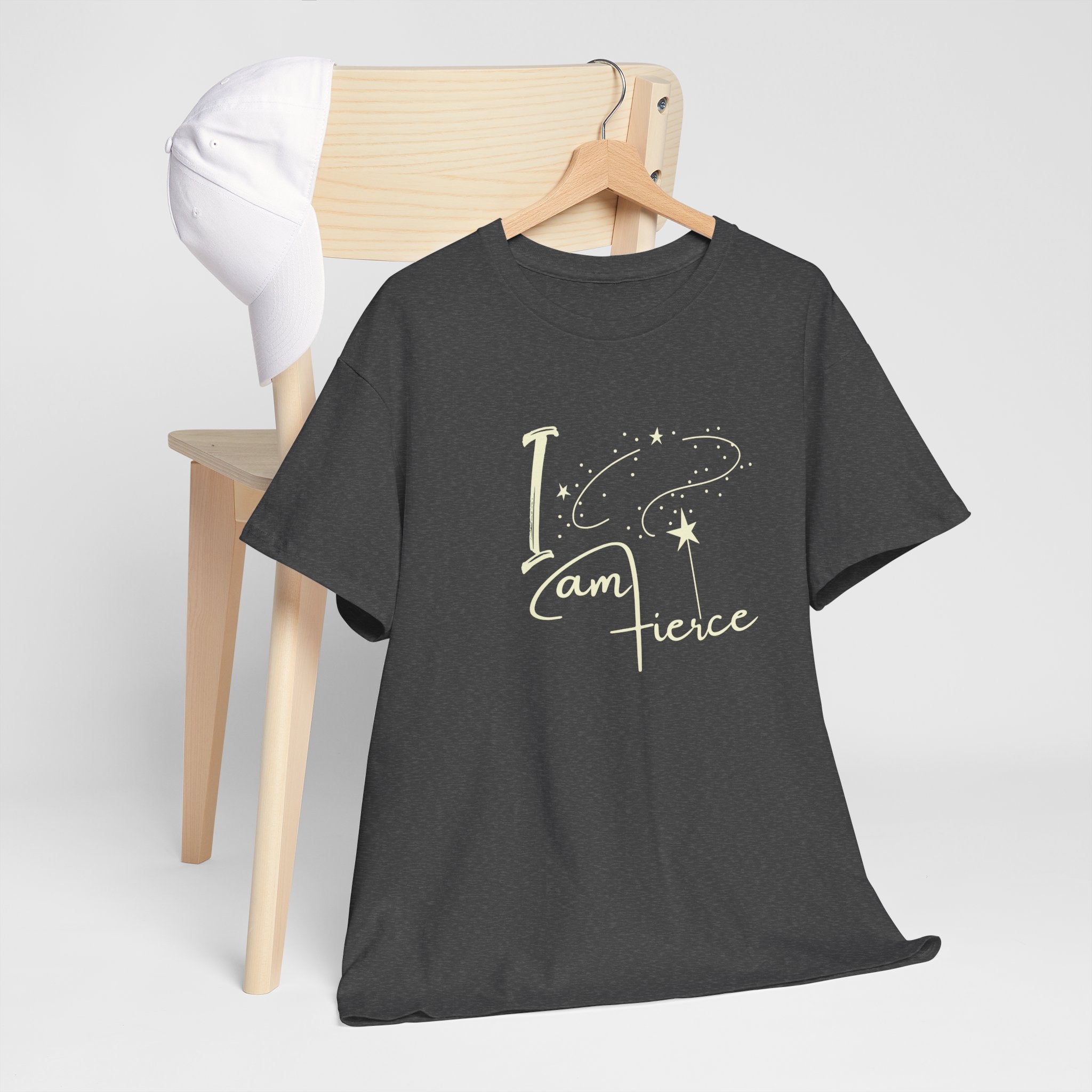 I Am Fierce Graphic Tee — Pink Starry Feminine T‑Shirt