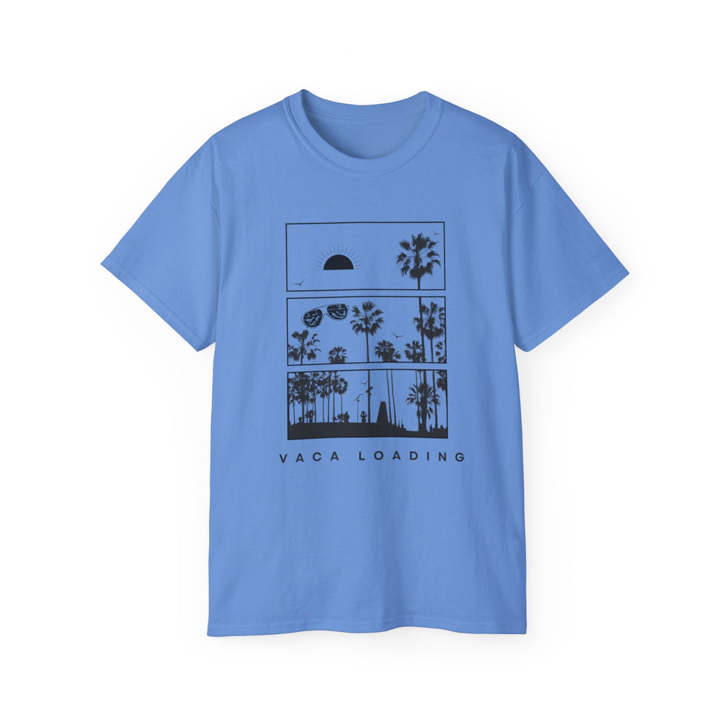 Vacation Loading T‑Shirt — Retro Palm & Sunset Graphic Tee
