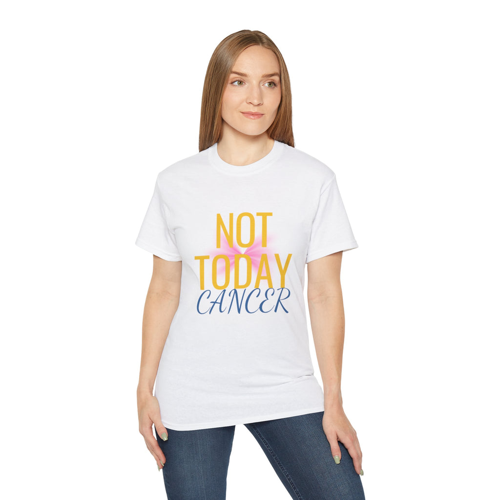 Not Today Cancer T-Shirt — Inspirational Cancer Awareness Tee with Pink Ribbon