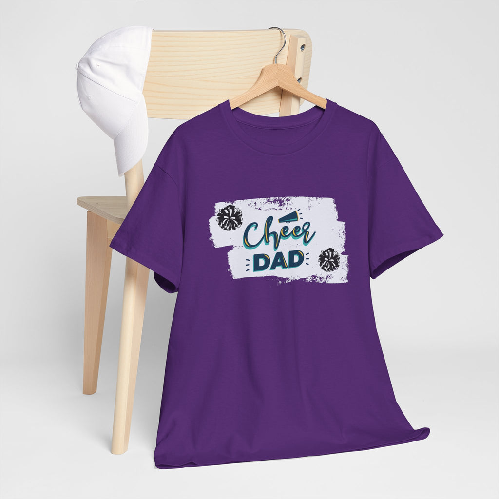 Cheer Dad T-Shirt — Cheerleading Dad Tee with Pom-Poms, Father's Day Gift