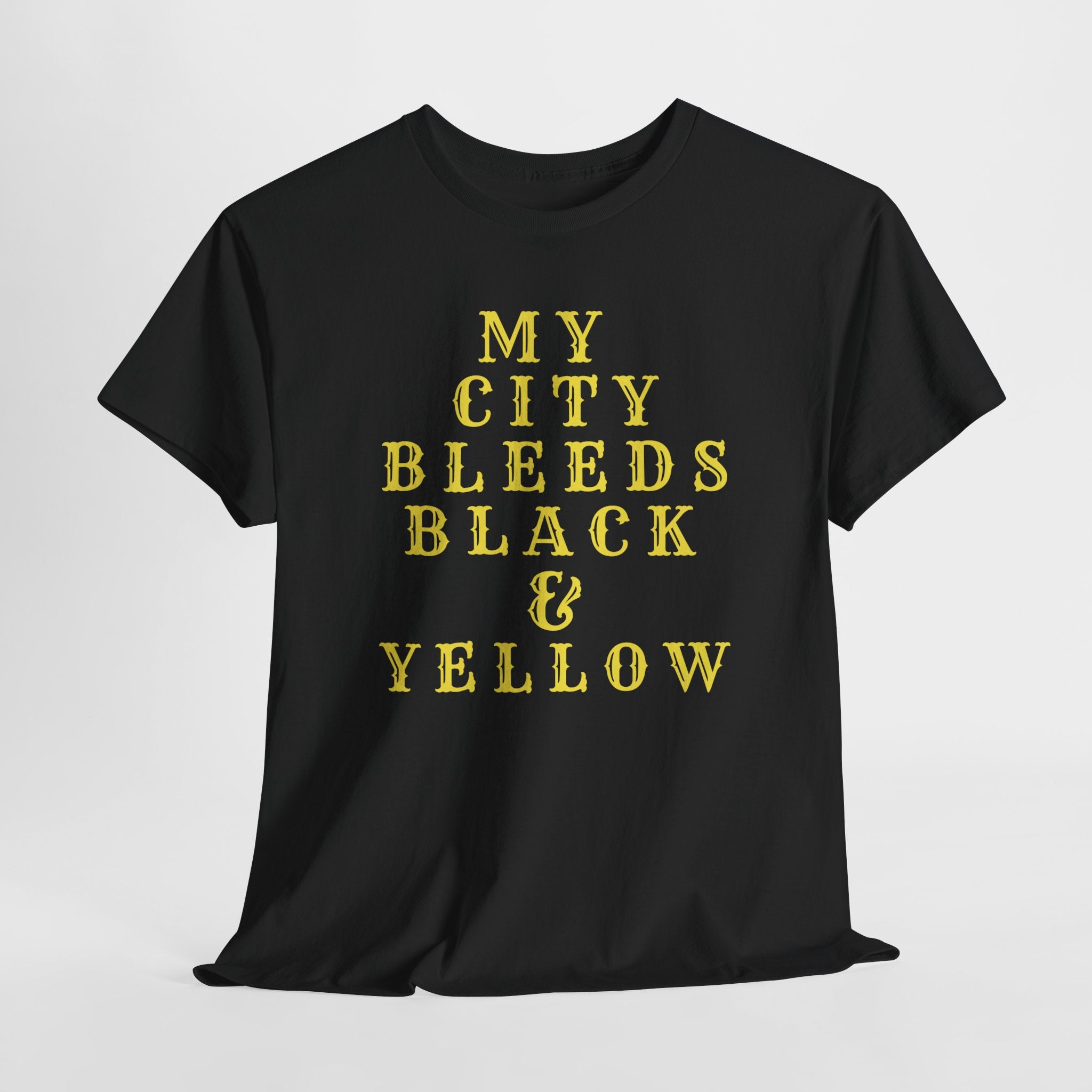 My City Bleeds Black & Yellow T-Shirt — Sports Team Pride Tee