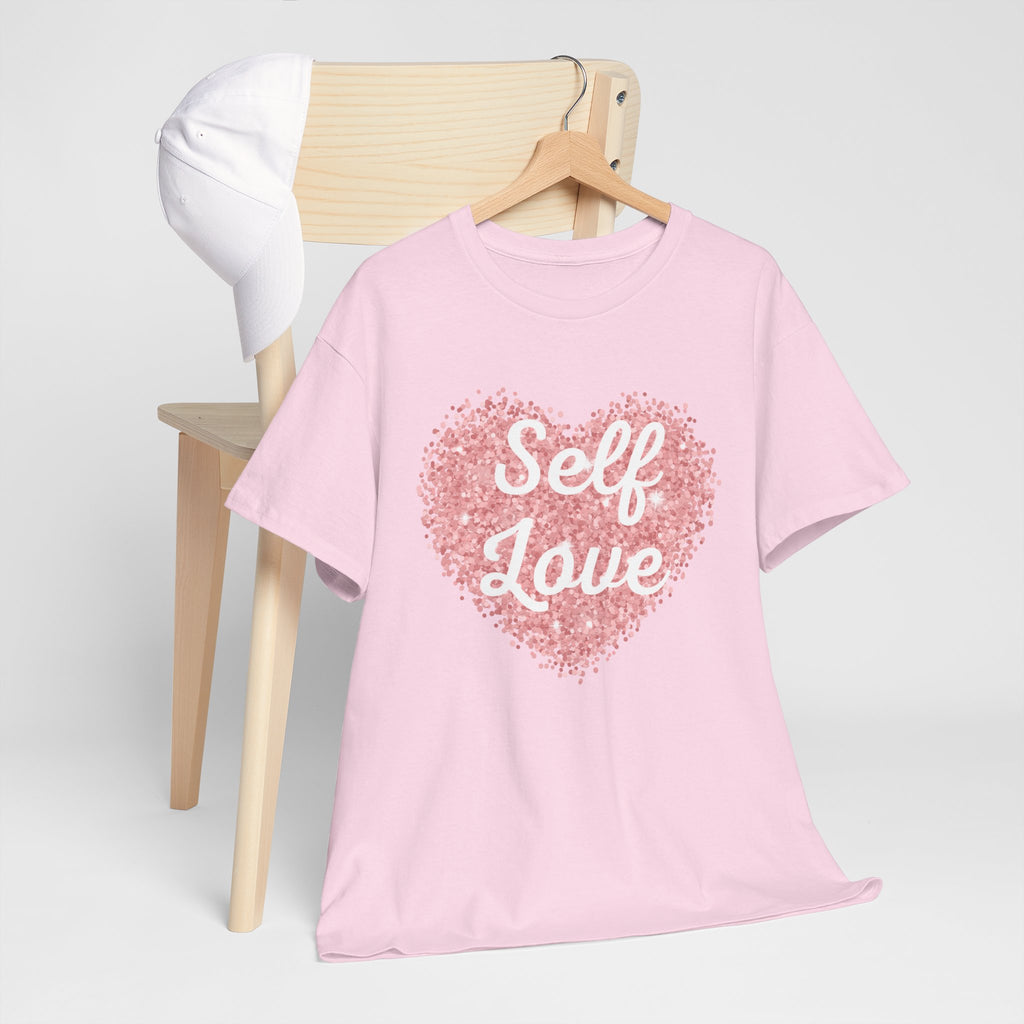 Self Love Tee — Pink Heart Mental Health Awareness Shirt